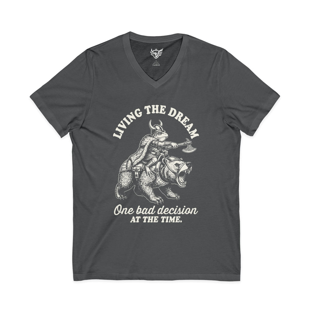 Living The Dream Jersey Short Sleeve V-Neck Tee