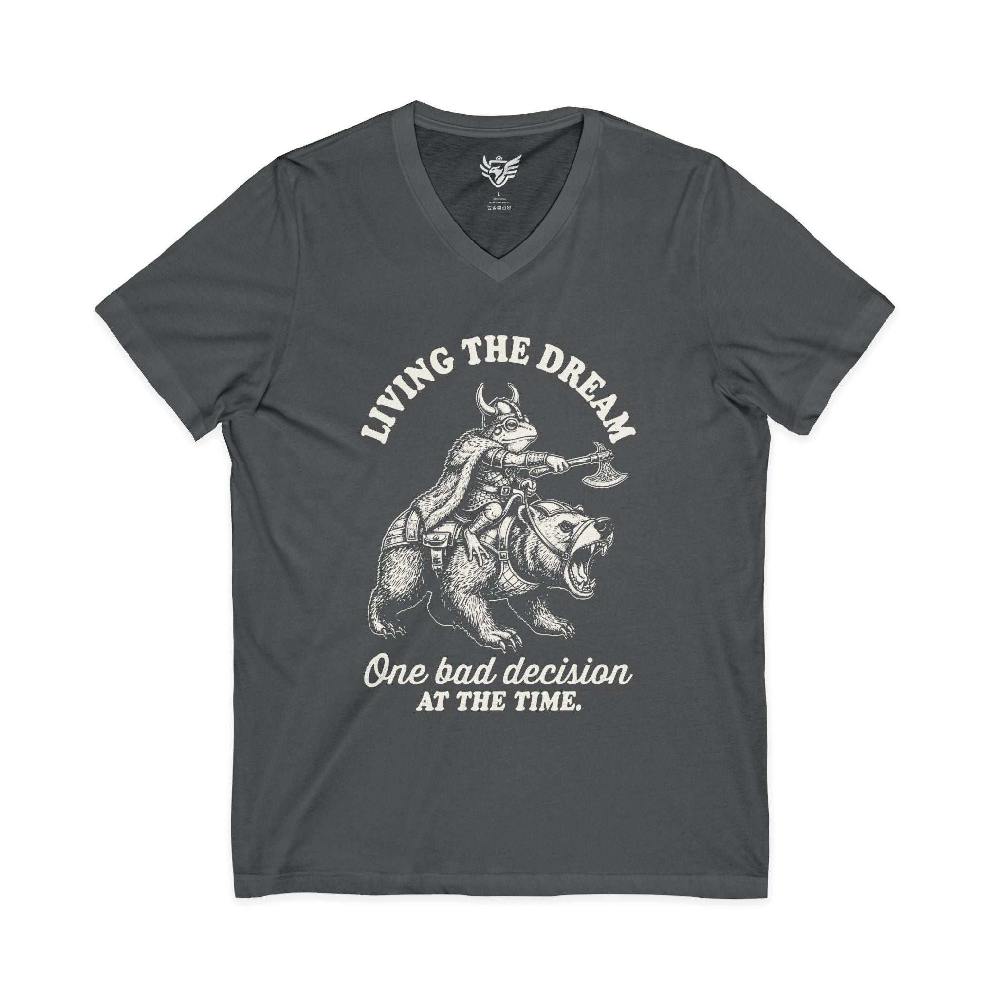 Living The Dream Jersey Short Sleeve V-Neck Tee