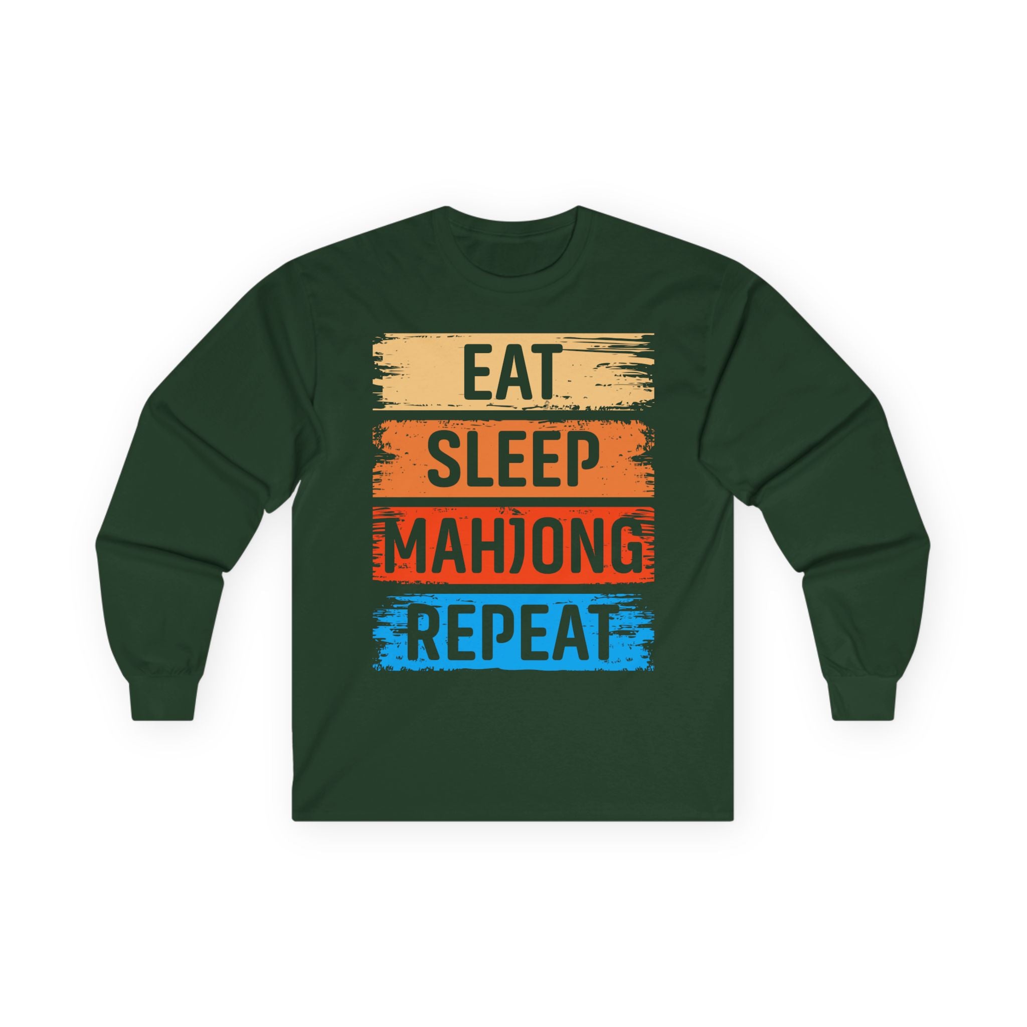 Eat Sleep Mahjong Repeat Cotton Long Sleeve Tee
