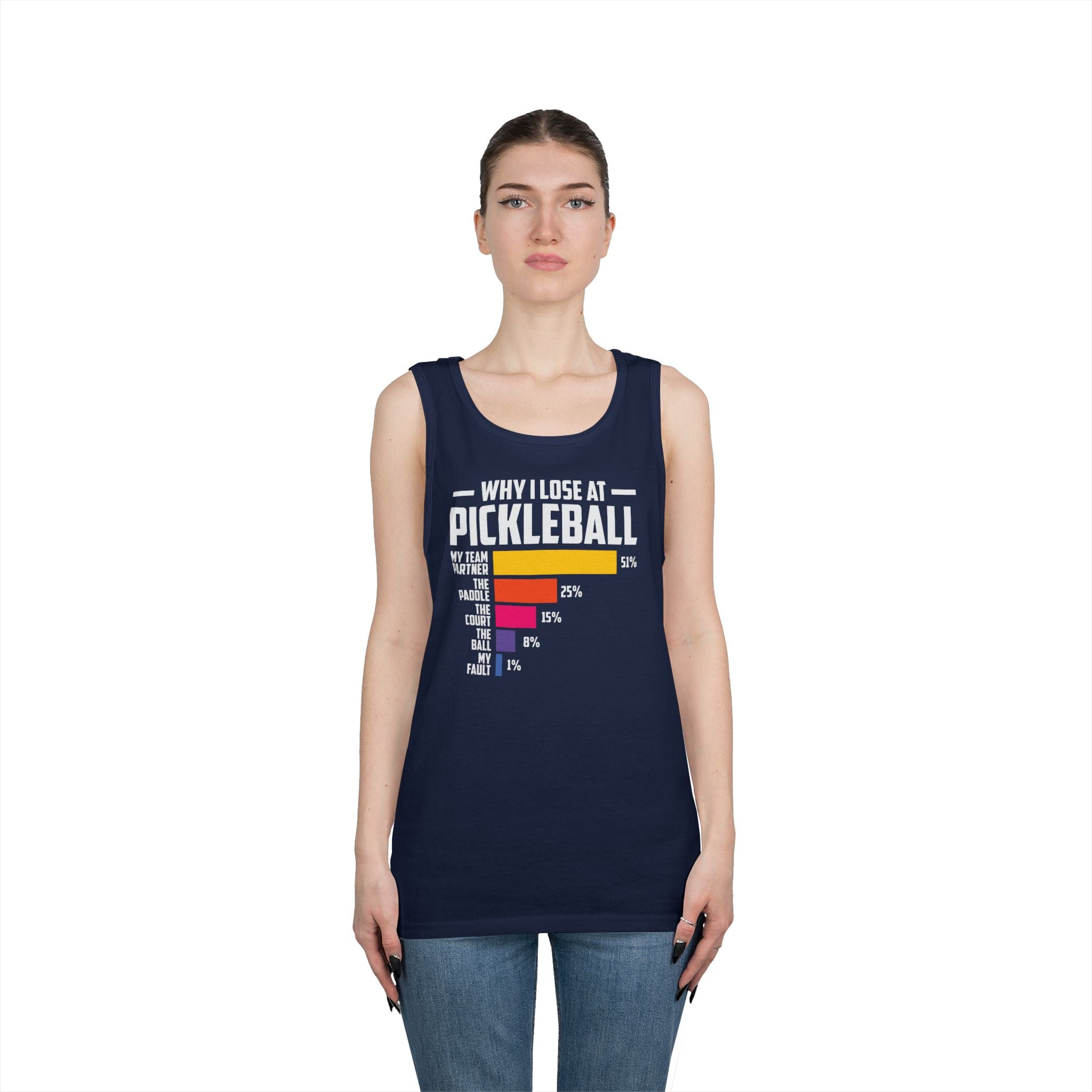 Why I Lose At Pickleball Heavy Cotton Tank Top
