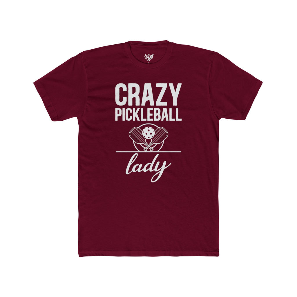 Crazy Pickleball Lady Cotton Crew Tee
