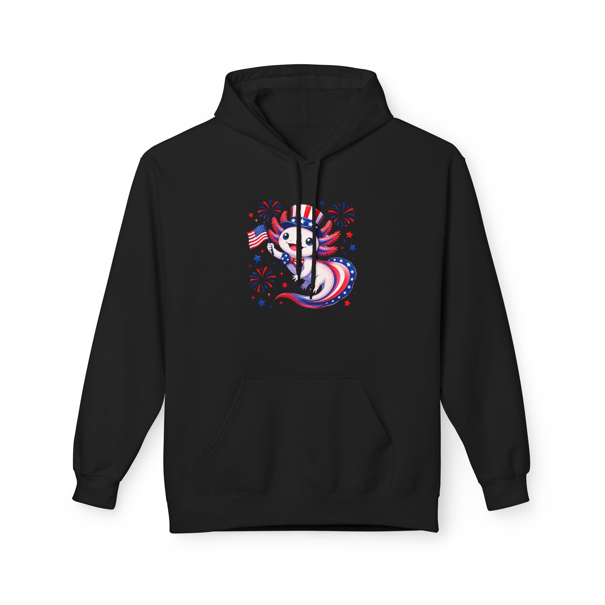 Patriotic Axolotl Midweight Softstyle Fleece Hoodie