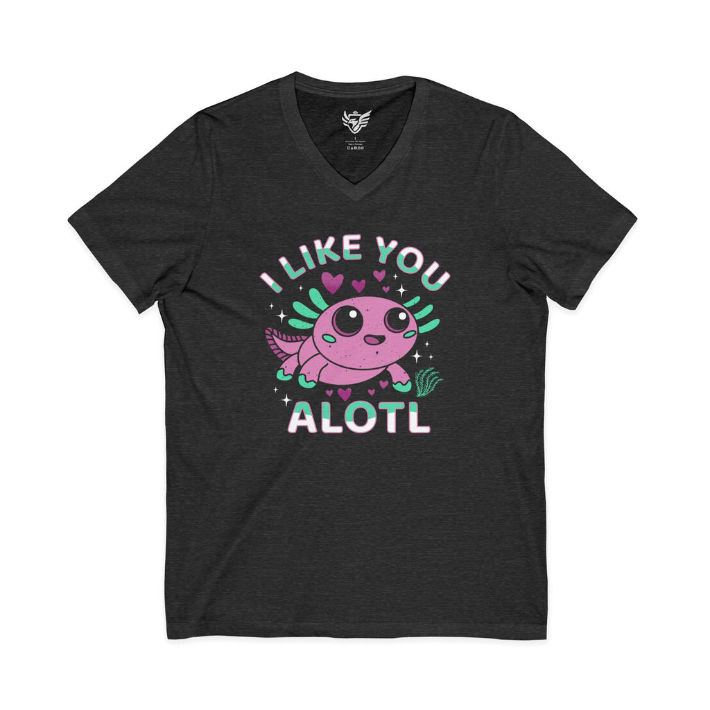 I Like You Alotl Jersey Short Sleeve V-Neck Tee