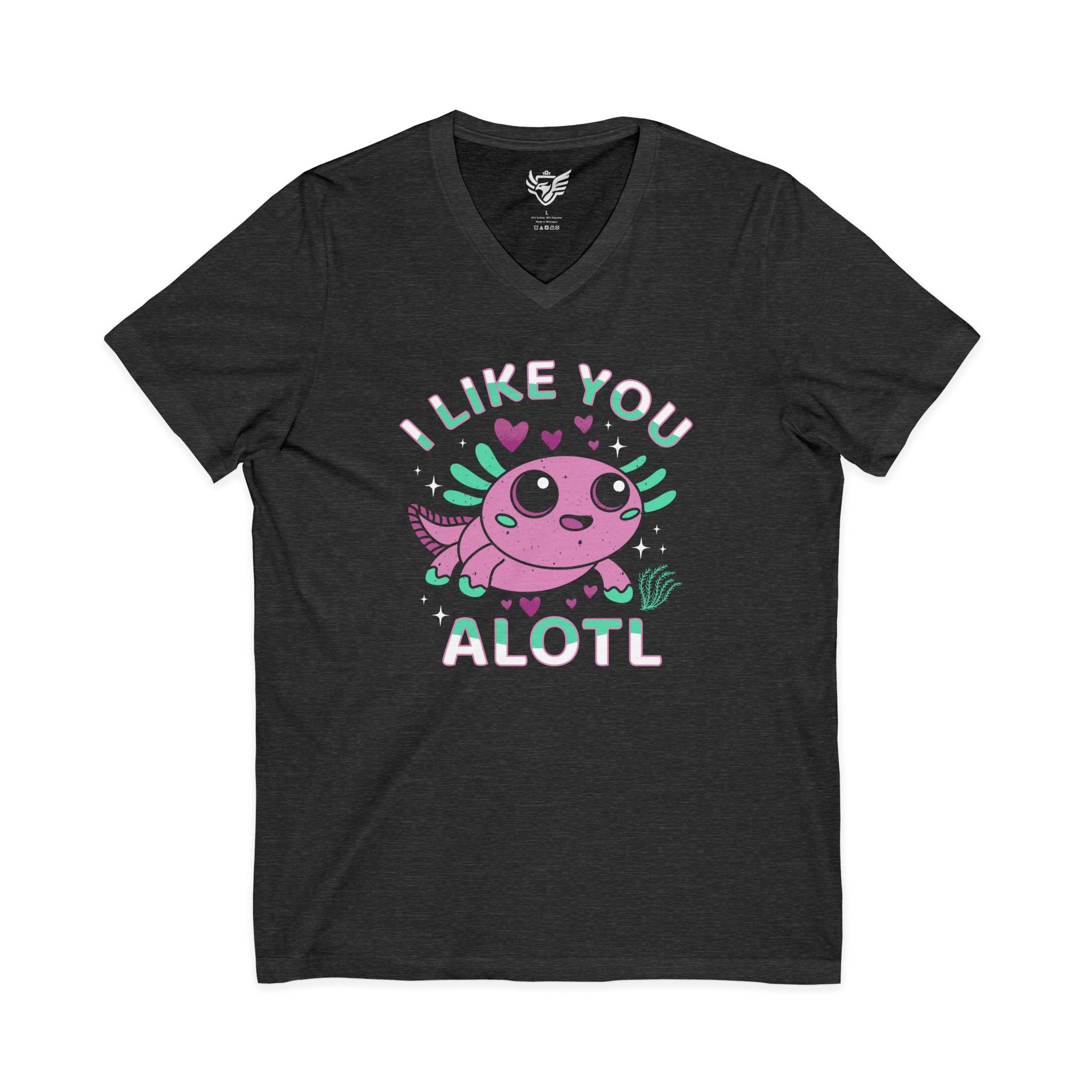 I Like You Alotl Jersey Short Sleeve V-Neck Tee