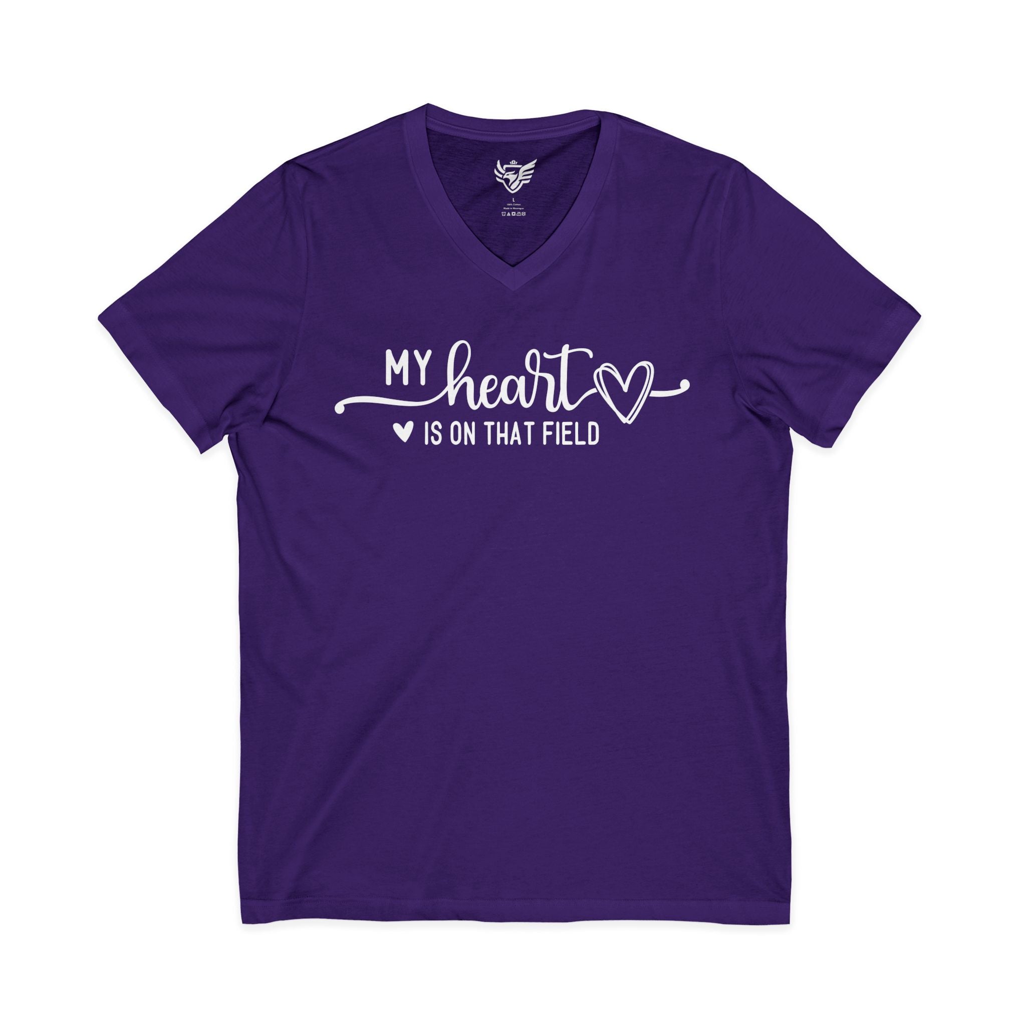 My Heart is on that Field Jersey Short Sleeve V-Neck Tee