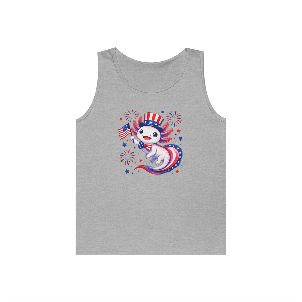 Patriotic Axolotl Heavy Cotton Tank Top