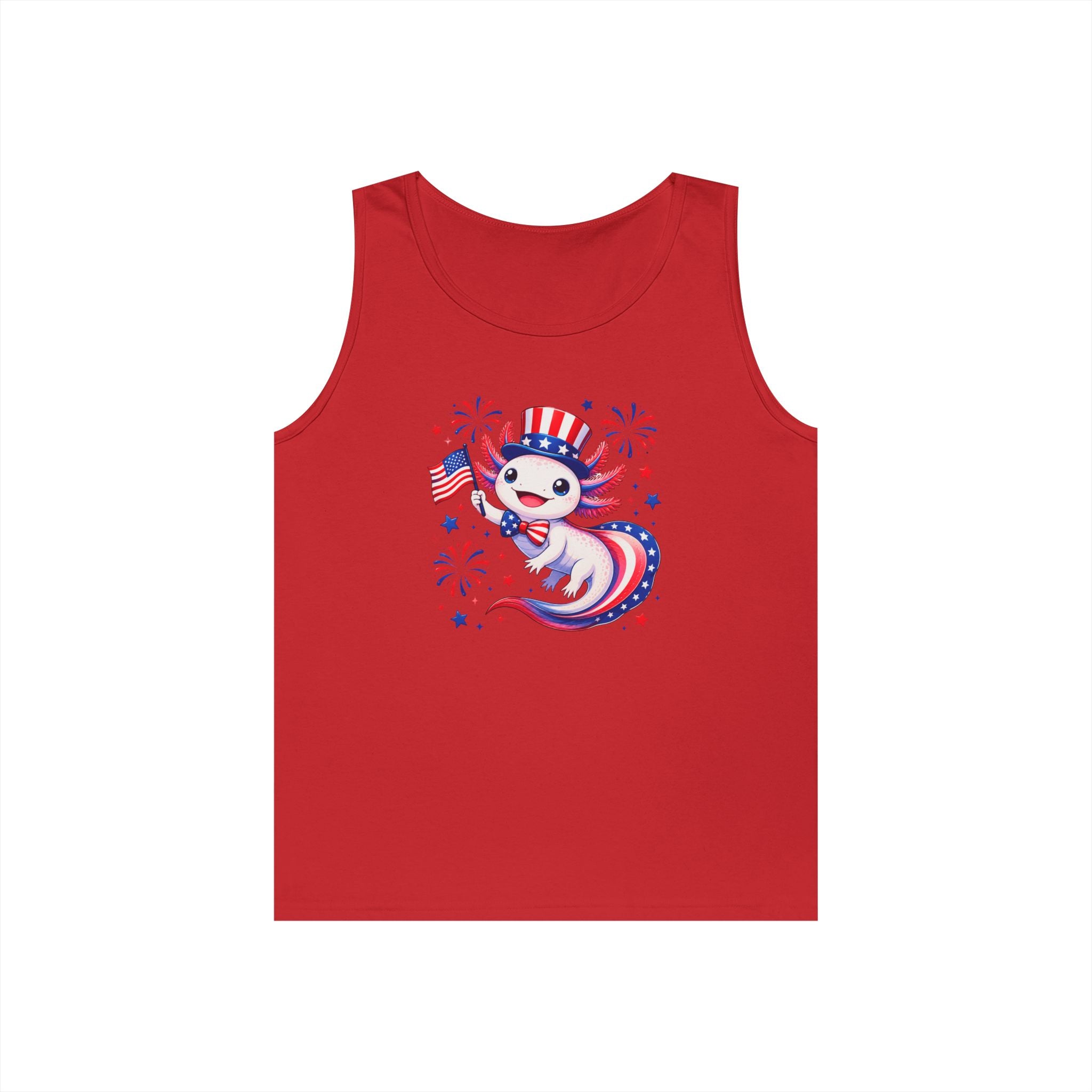 Patriotic Axolotl Heavy Cotton Tank Top