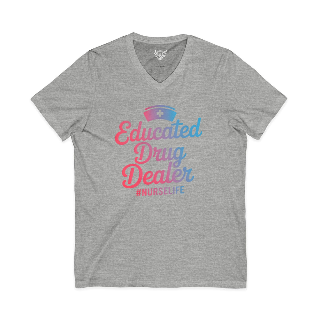 Educated Jersey Short Sleeve V-Neck Tee