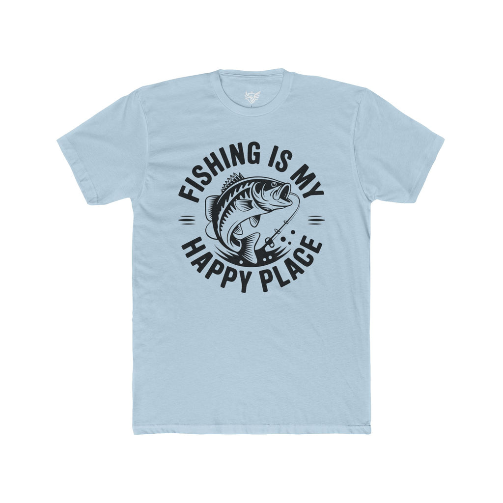 Fishing Is My Happy Place Cotton Crew Tee