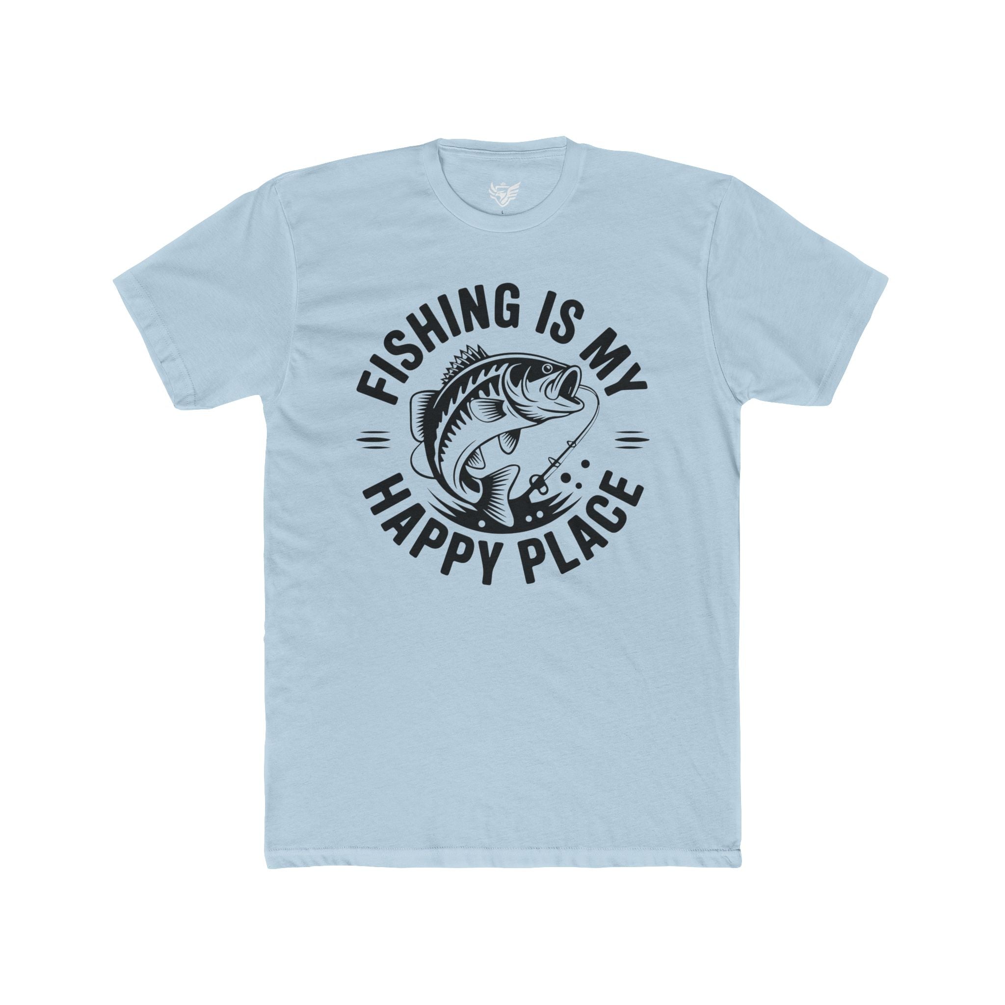 Fishing Is My Happy Place Cotton Crew Tee