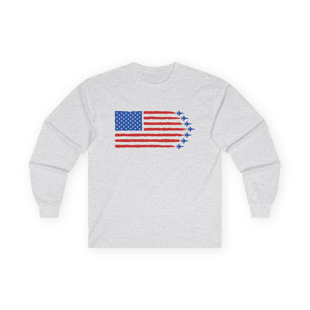 USA Jet Flag Cotton Long Sleeve Tee