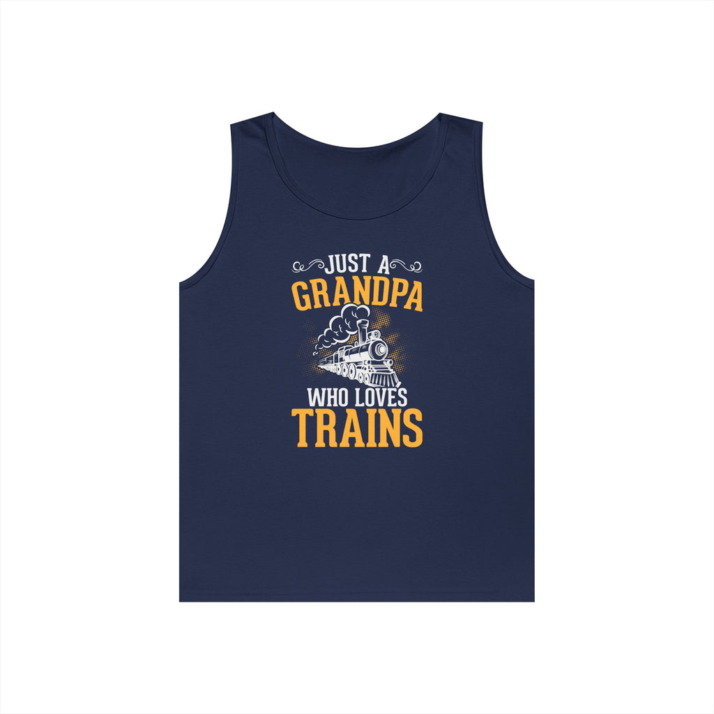 Train Lover Grandpa Heavy Cotton Tank Top