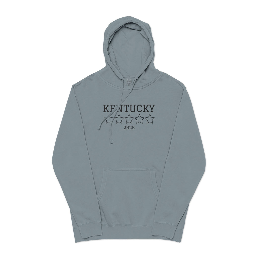 Unisex Embroidered KY Pigment-Dyed Hoodie