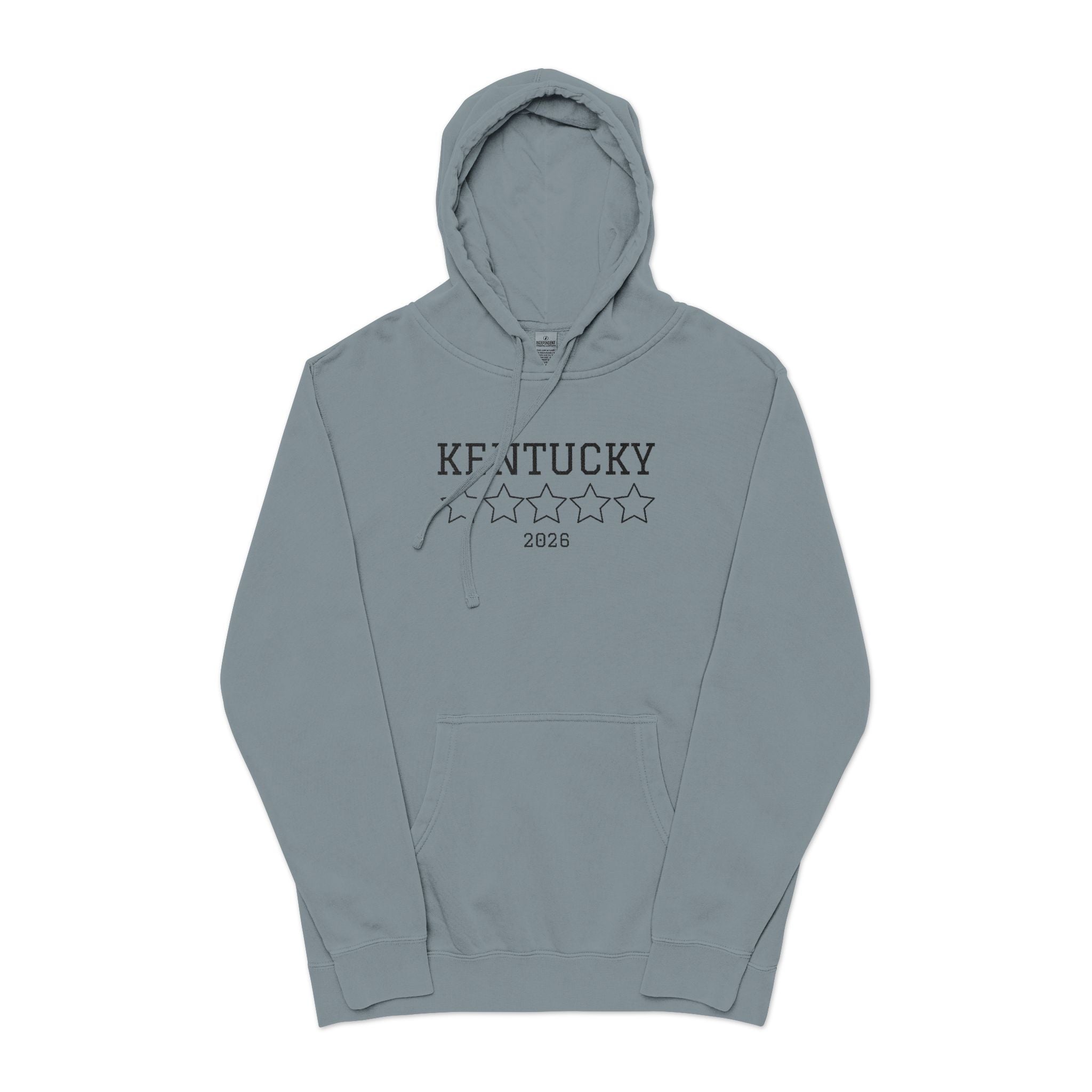 Unisex Embroidered KY Pigment-Dyed Hoodie