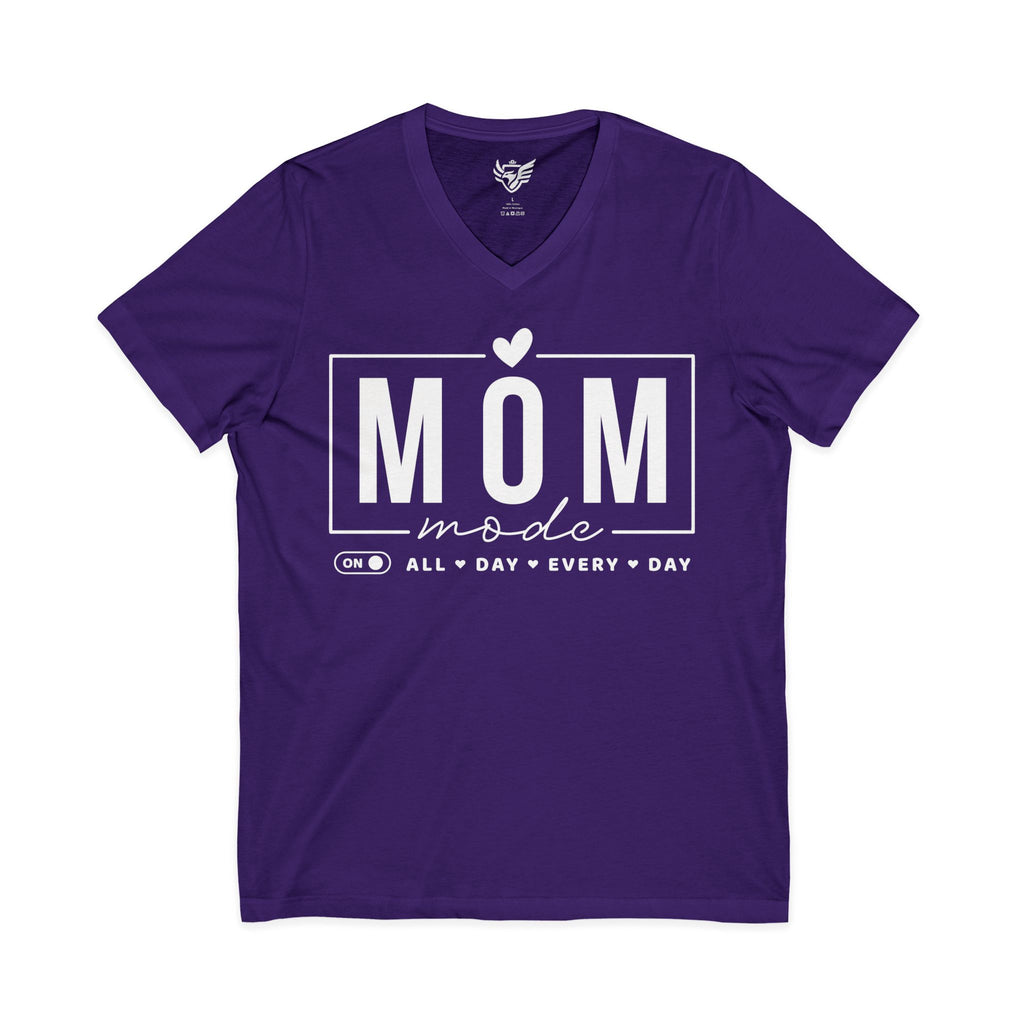 Mom Mode Jersey Short Sleeve V-Neck Tee