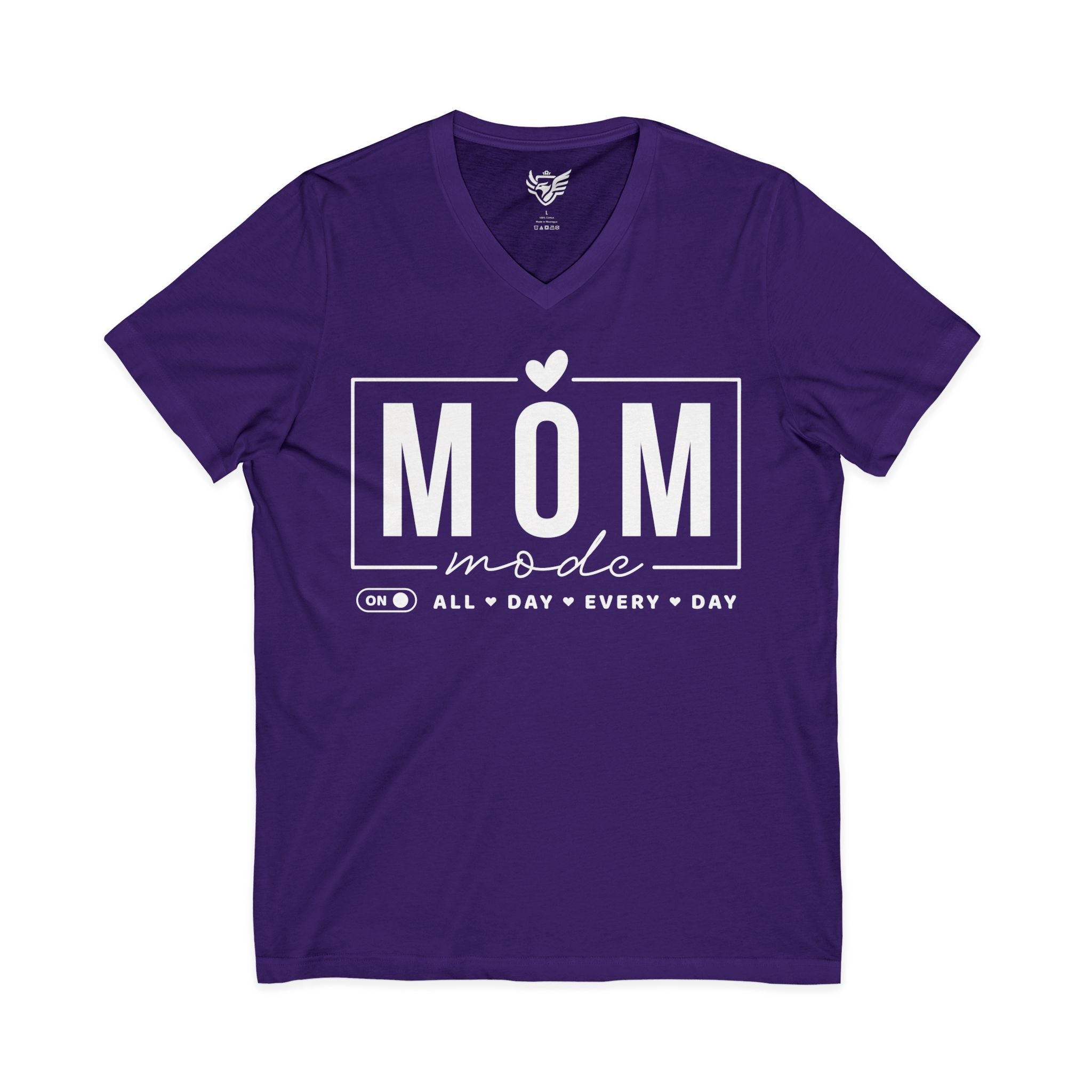 Mom Mode Jersey Short Sleeve V-Neck Tee