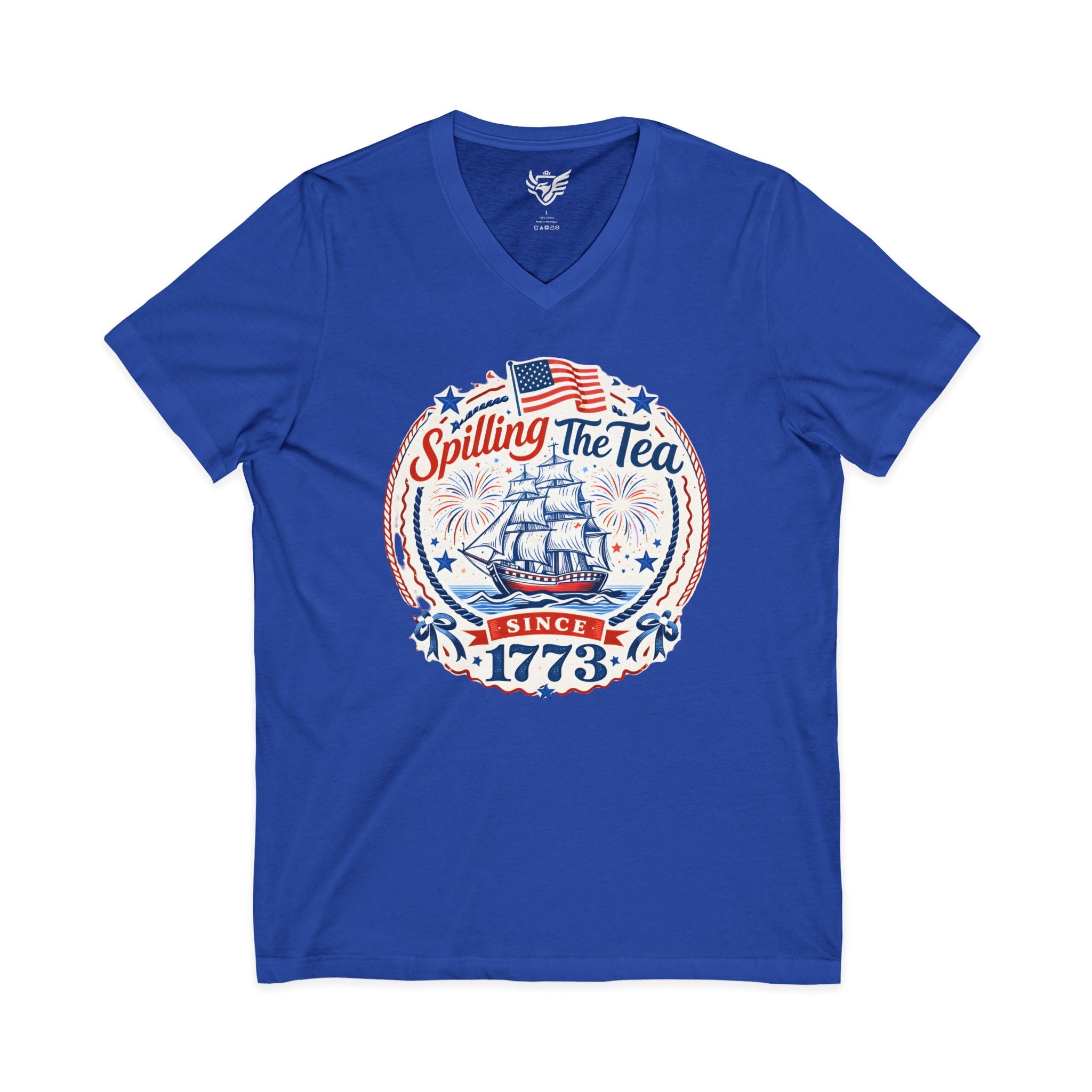 Spilling The Tea Jersey Short Sleeve V-Neck Tee