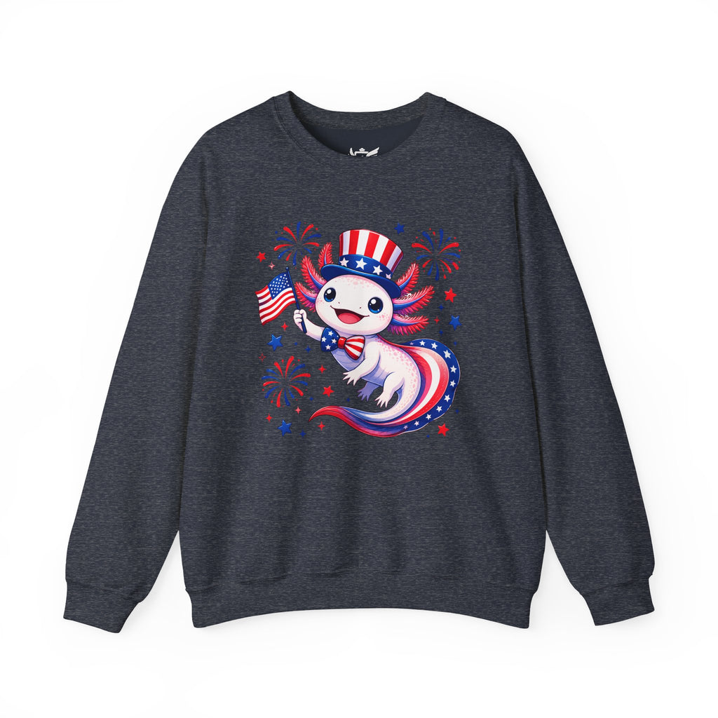 Patriotic Axolotl Heavy Blend™ Crewneck Sweatshirt