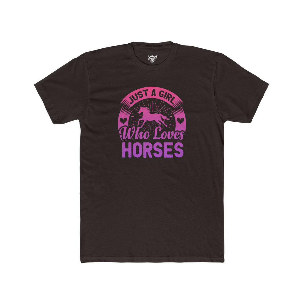 Just a Girl Who Loves Horses Cotton Crew Tee