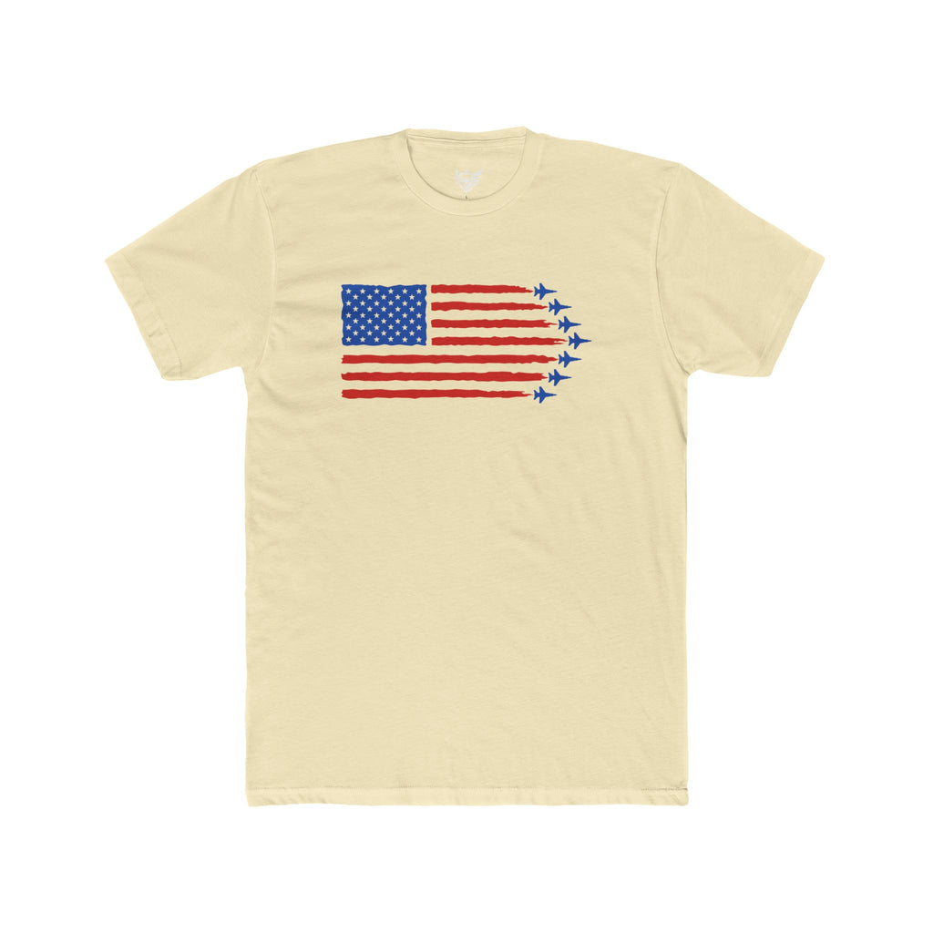 USA Jet Flag Cotton Crew Tee
