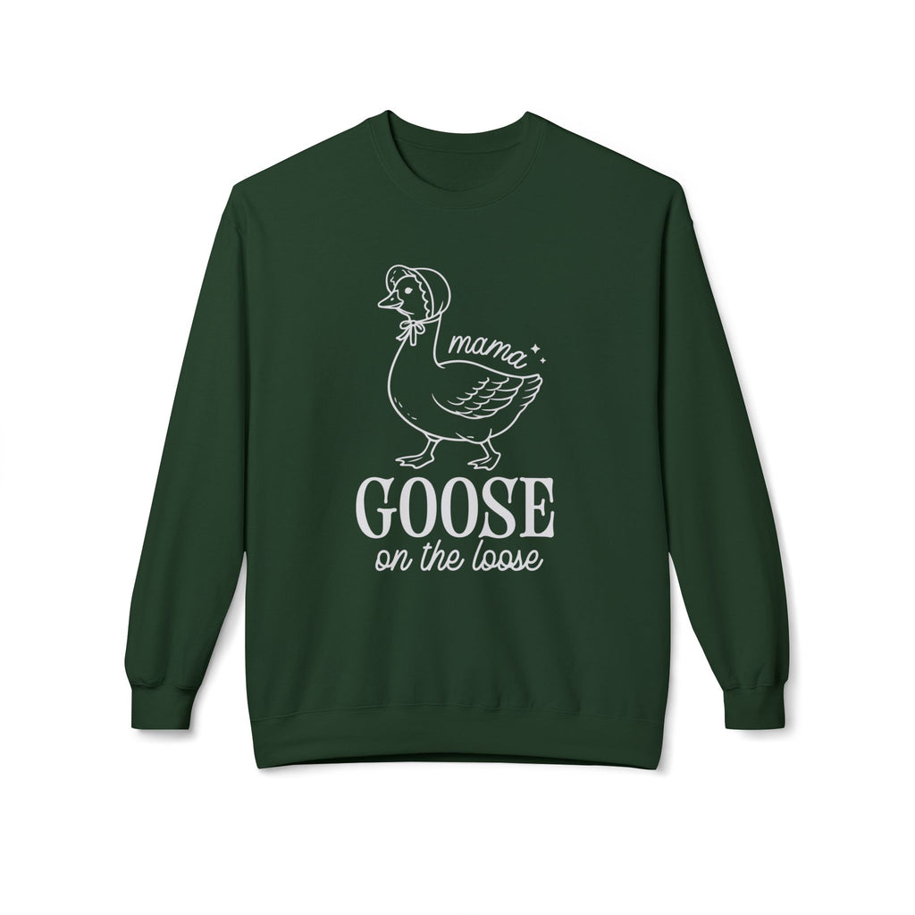 Mama Goose on the Loose Midweight Softstyle Fleece Crewneck Sweatshirt