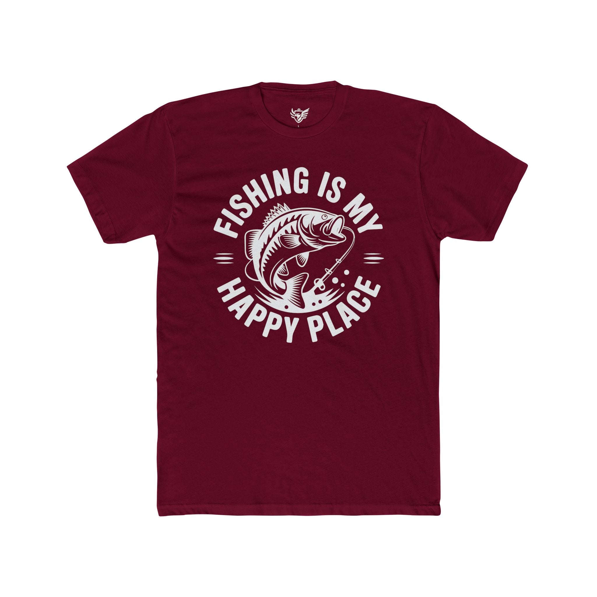 Fishing Is My Happy Place Cotton Crew Tee