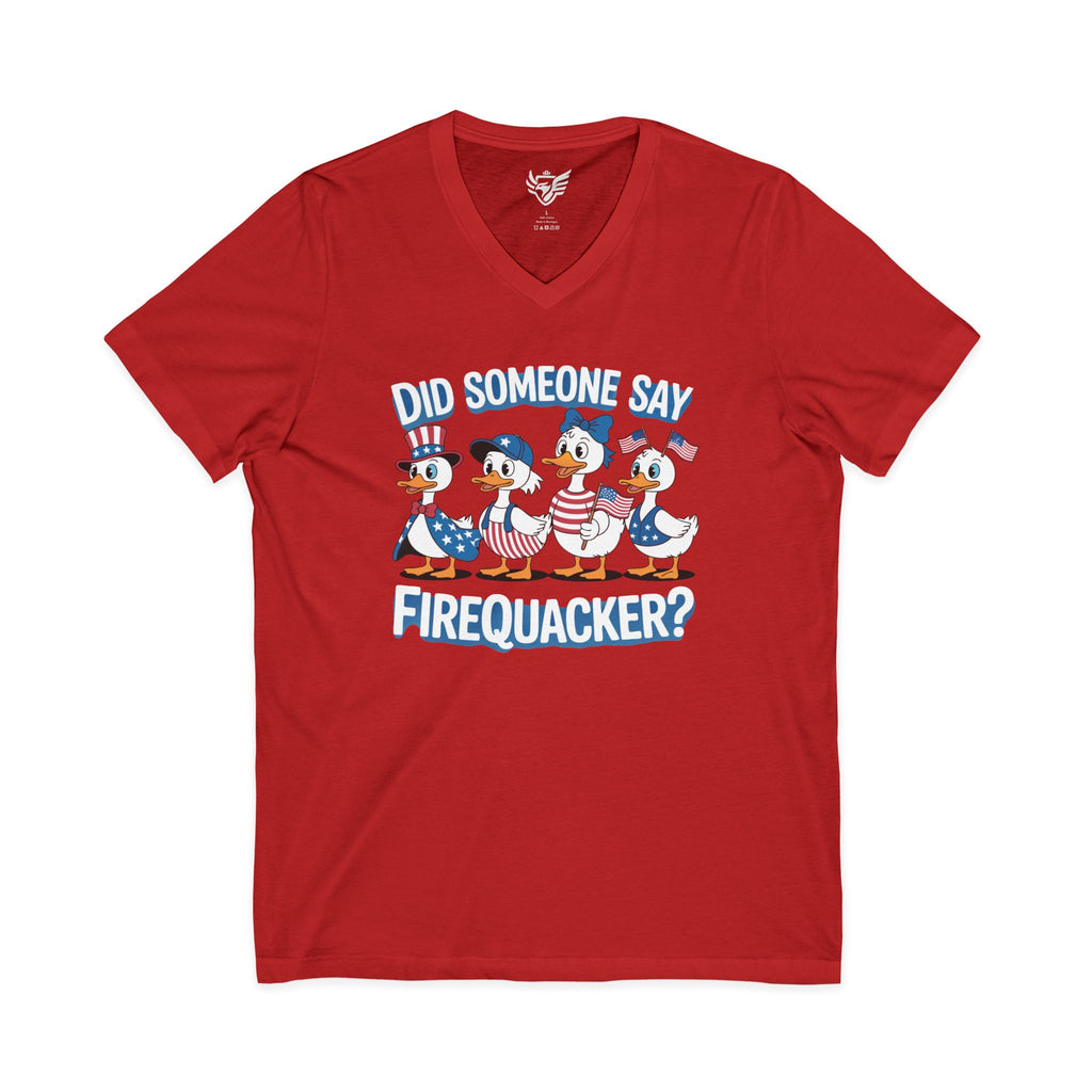 Firequackers Jersey Short Sleeve V-Neck Tee