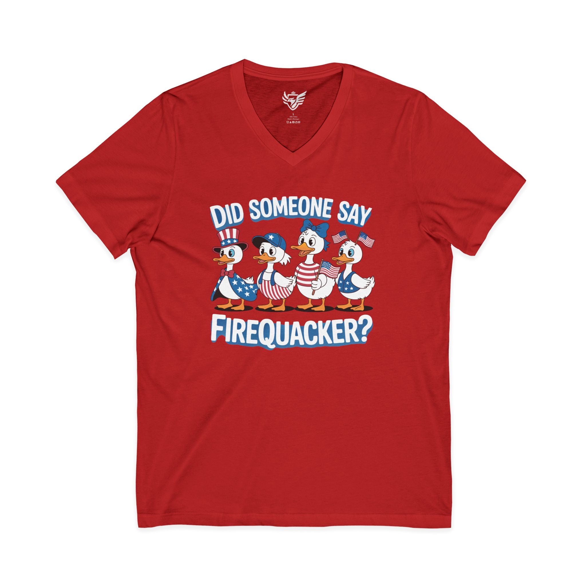 Firequackers Jersey Short Sleeve V-Neck Tee