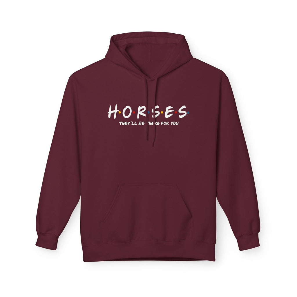 Horses, Friends Theme Midweight Softstyle Fleece Hoodie