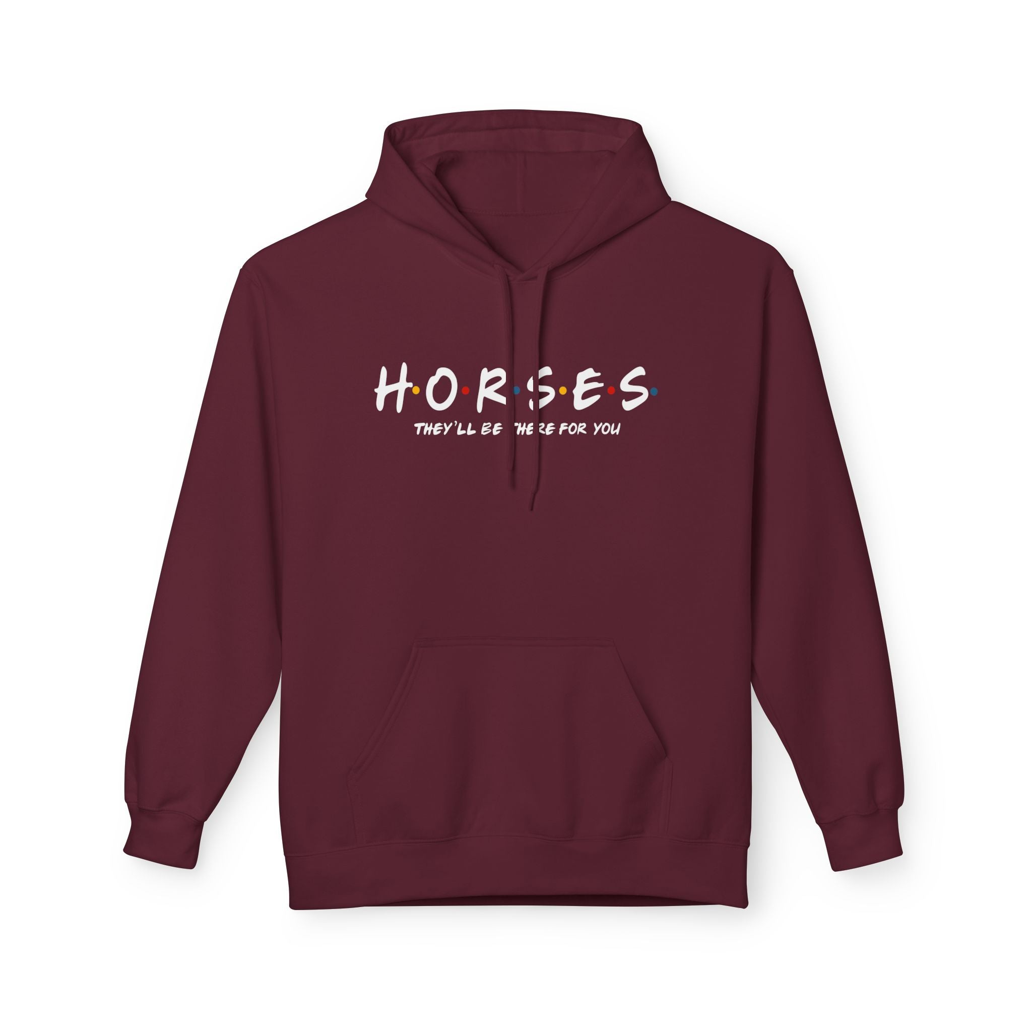 Horses, Friends Theme Midweight Softstyle Fleece Hoodie
