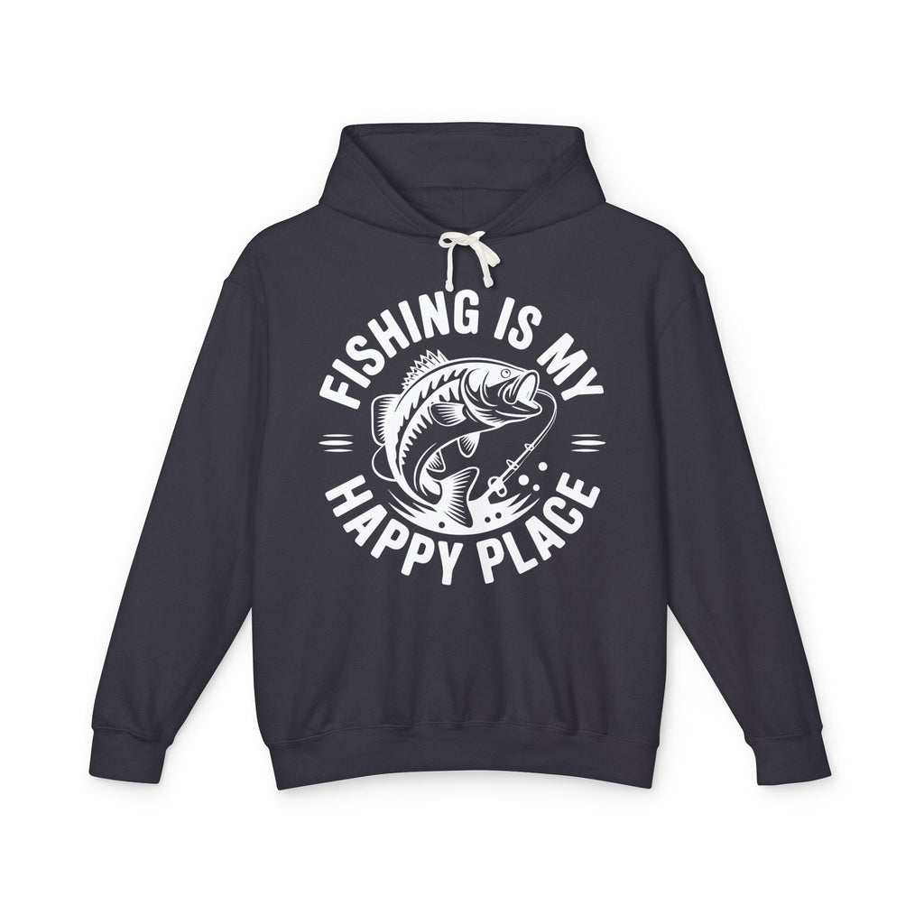 Fishing Is My Happy Place Lightweight Hooded Sweatshirt