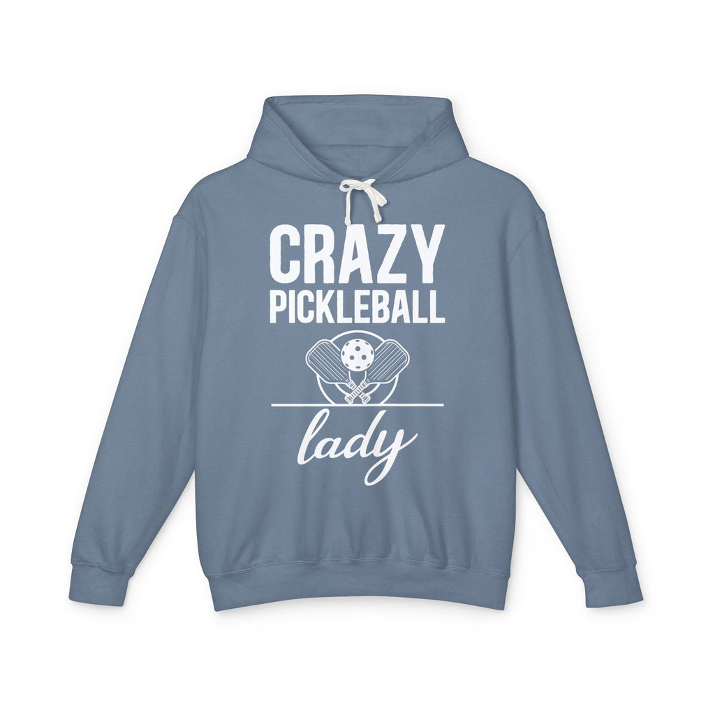 Crazy Pickleball Lady Lightweight Hooded Sweatshirt
