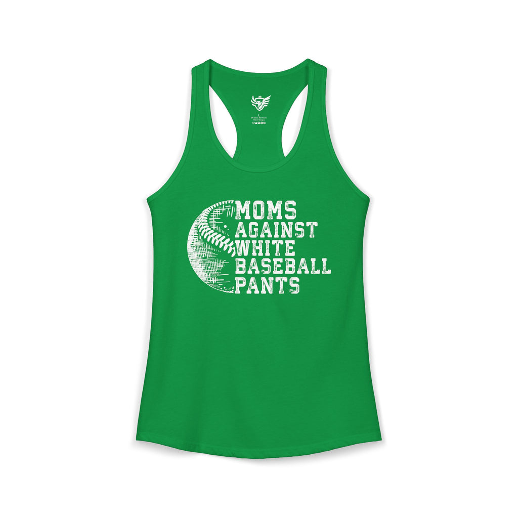 Mom's Against White Baseball Pants Ideal Racerback Tank