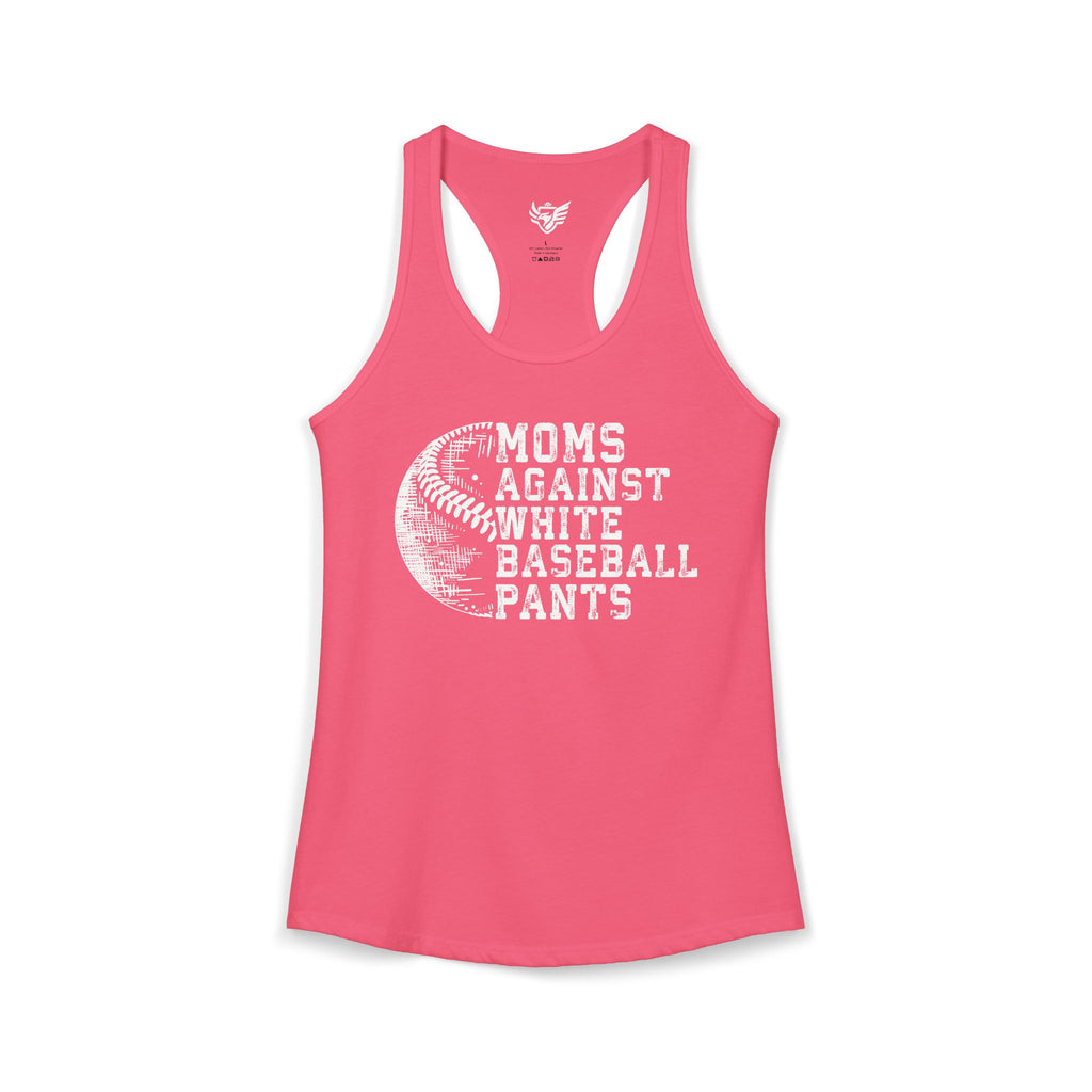 Mom's Against White Baseball Pants Ideal Racerback Tank