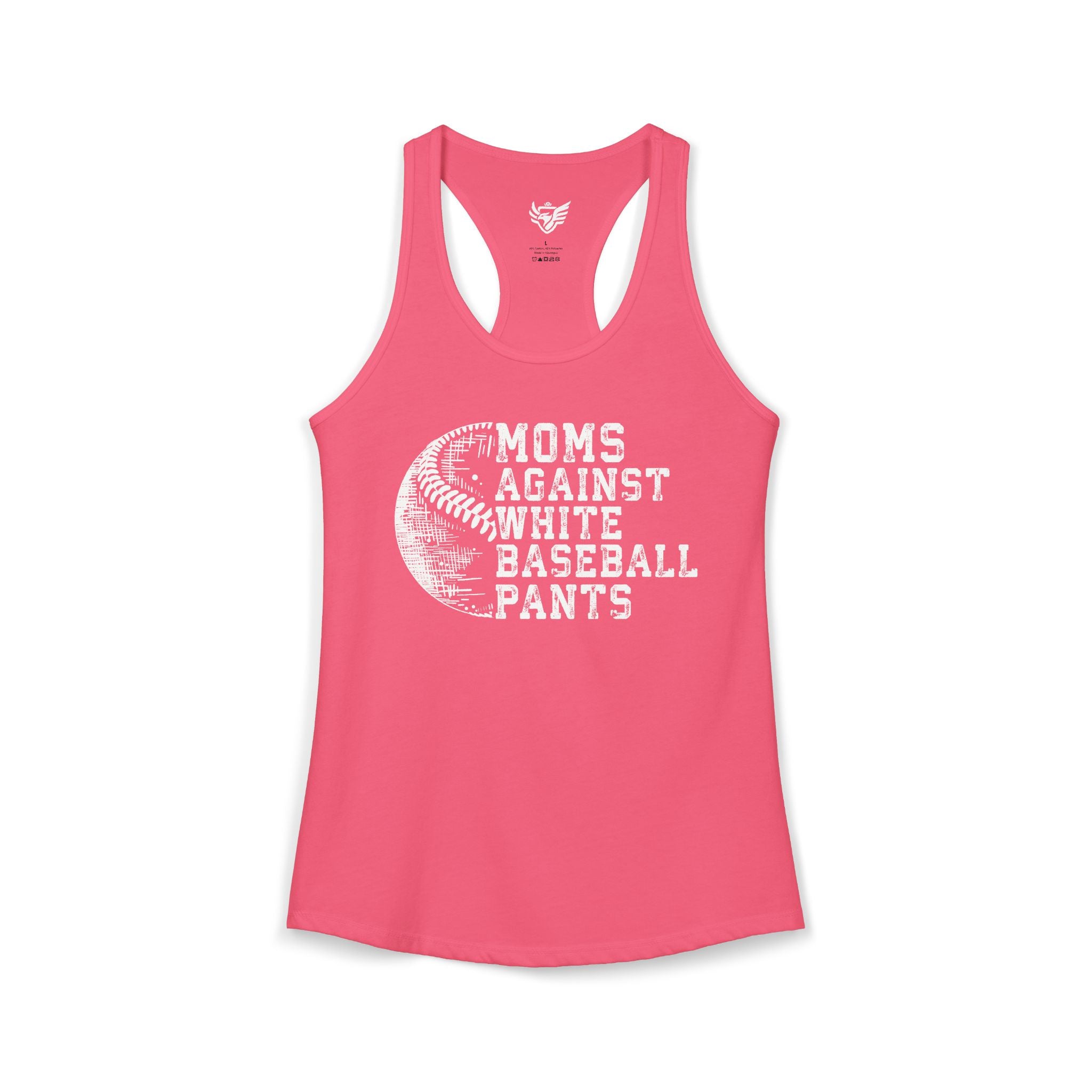 Mom's Against White Baseball Pants Ideal Racerback Tank