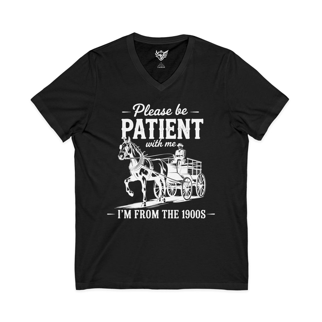 Patience Please Jersey Short Sleeve V-Neck Tee