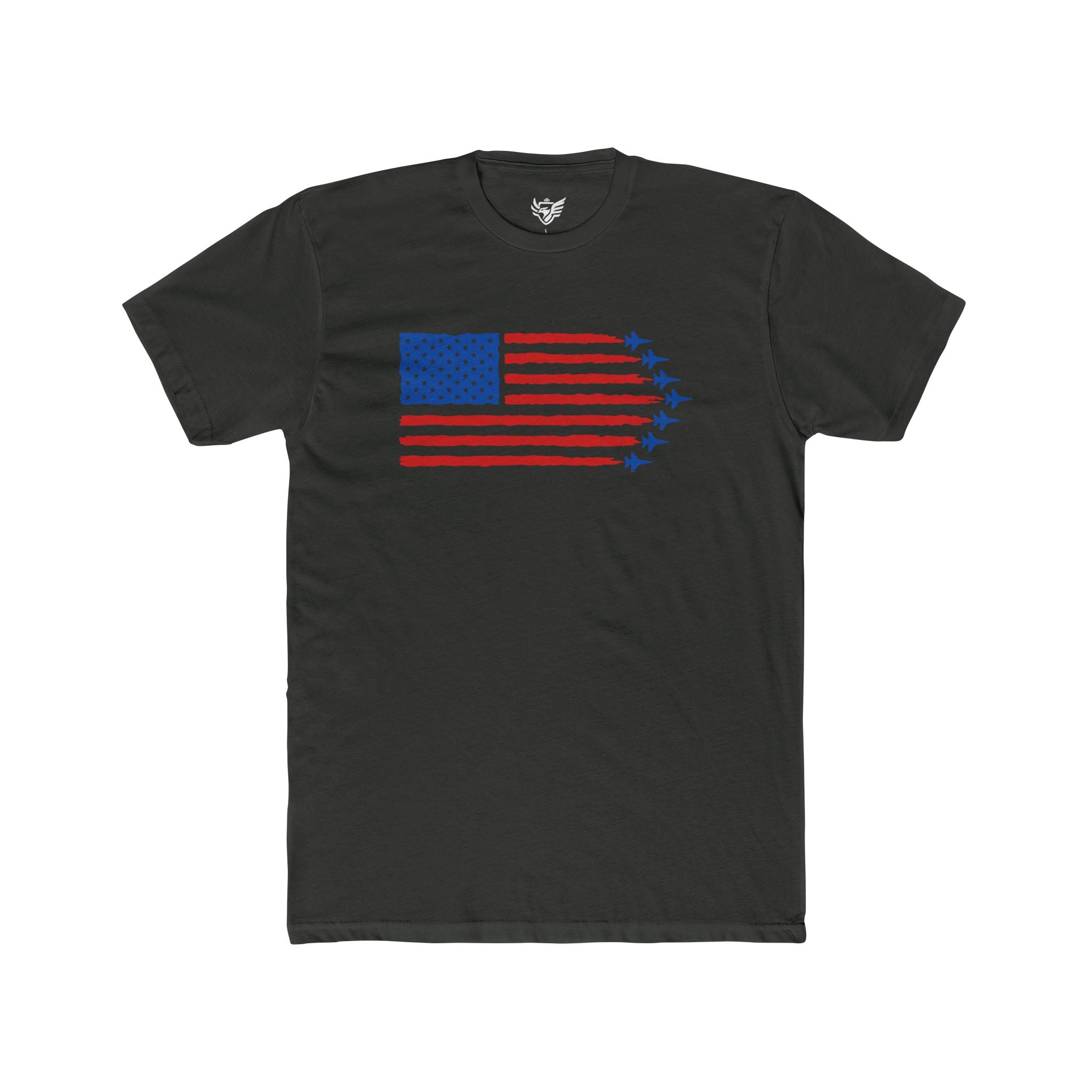 USA Jet Flag Cotton Crew Tee