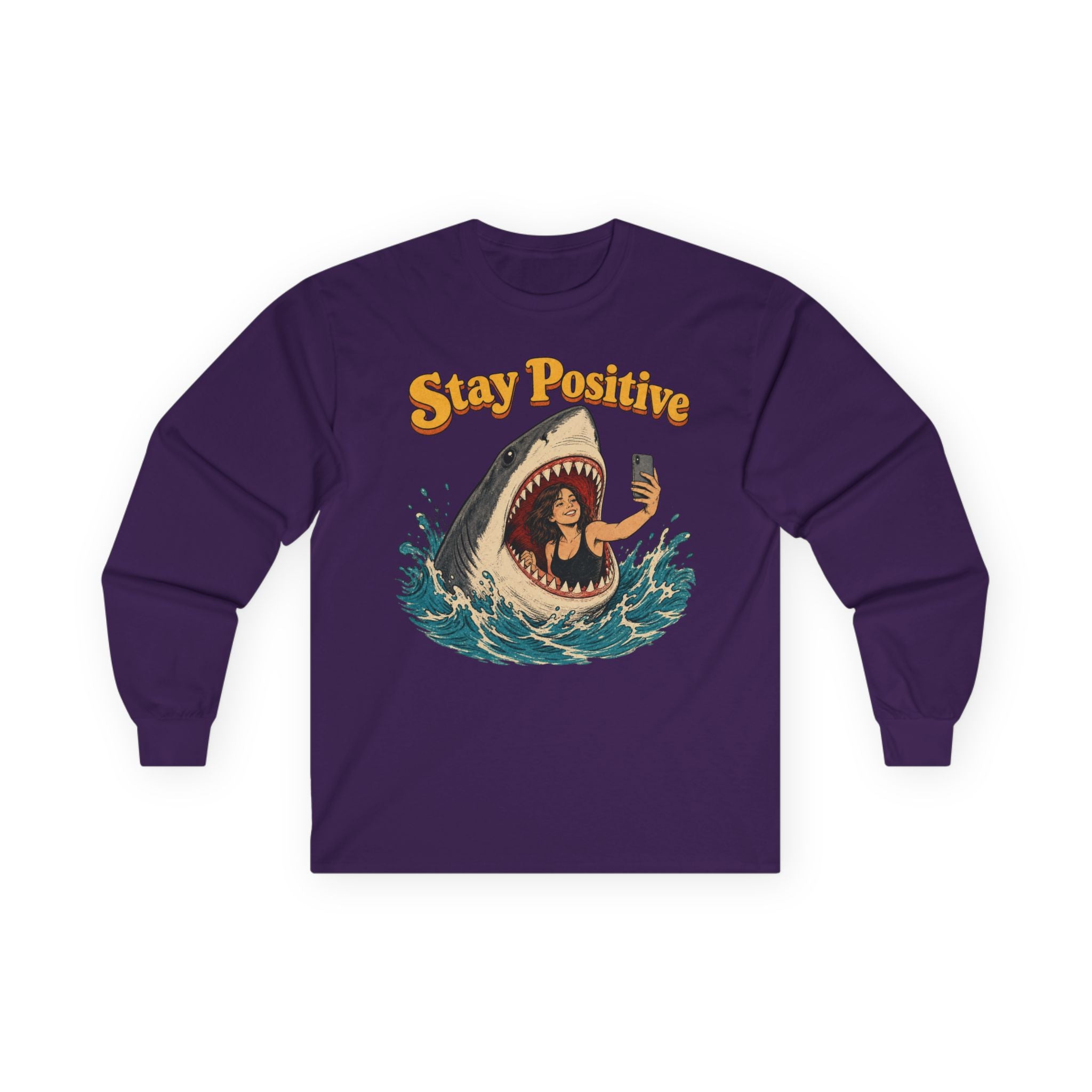 Stay Positive Cotton Long Sleeve Tee