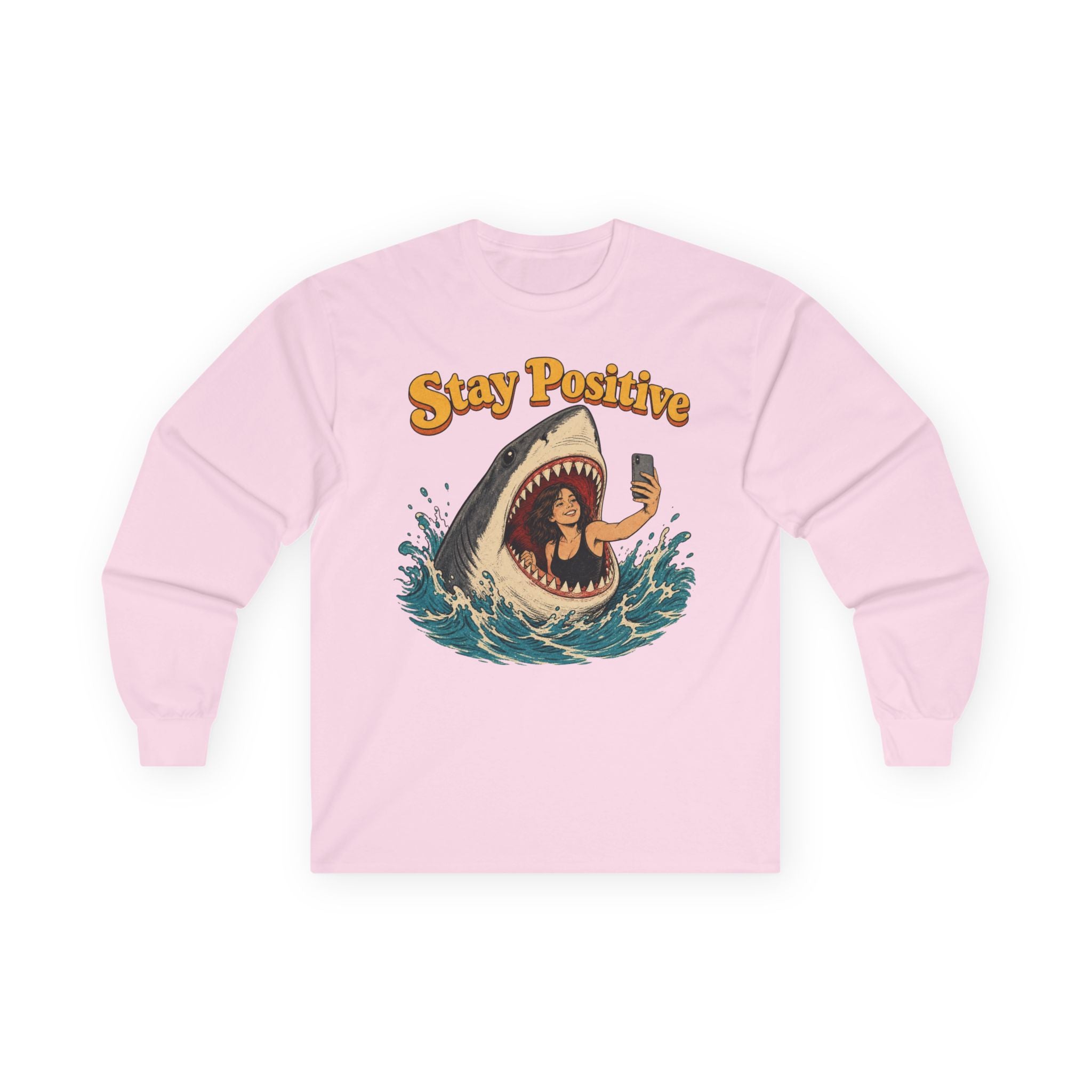 Stay Positive Cotton Long Sleeve Tee