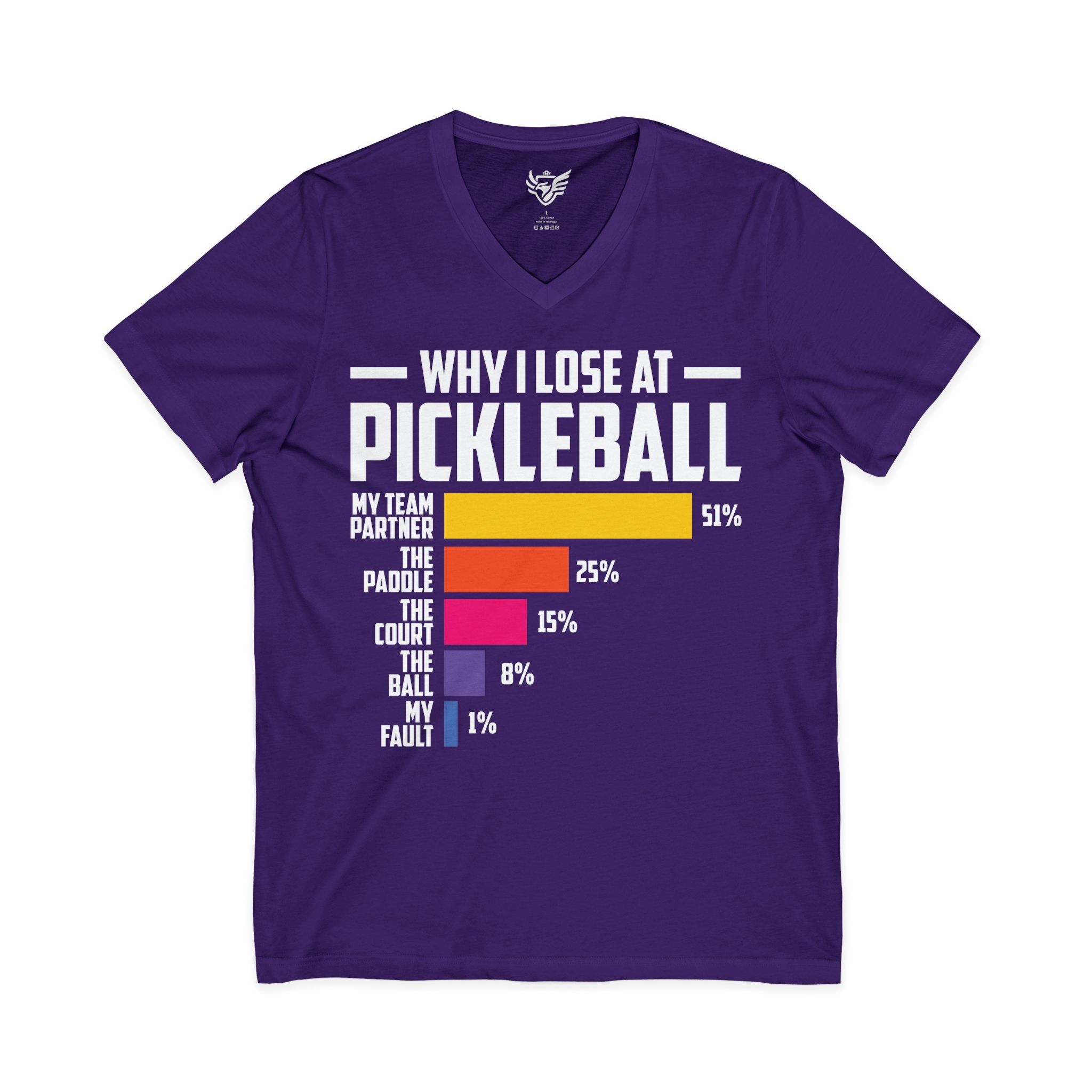 Why I Lose at Pickleball Jersey Short Sleeve V-Neck Tee