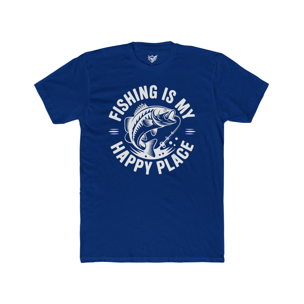 Fishing Is My Happy Place Cotton Crew Tee