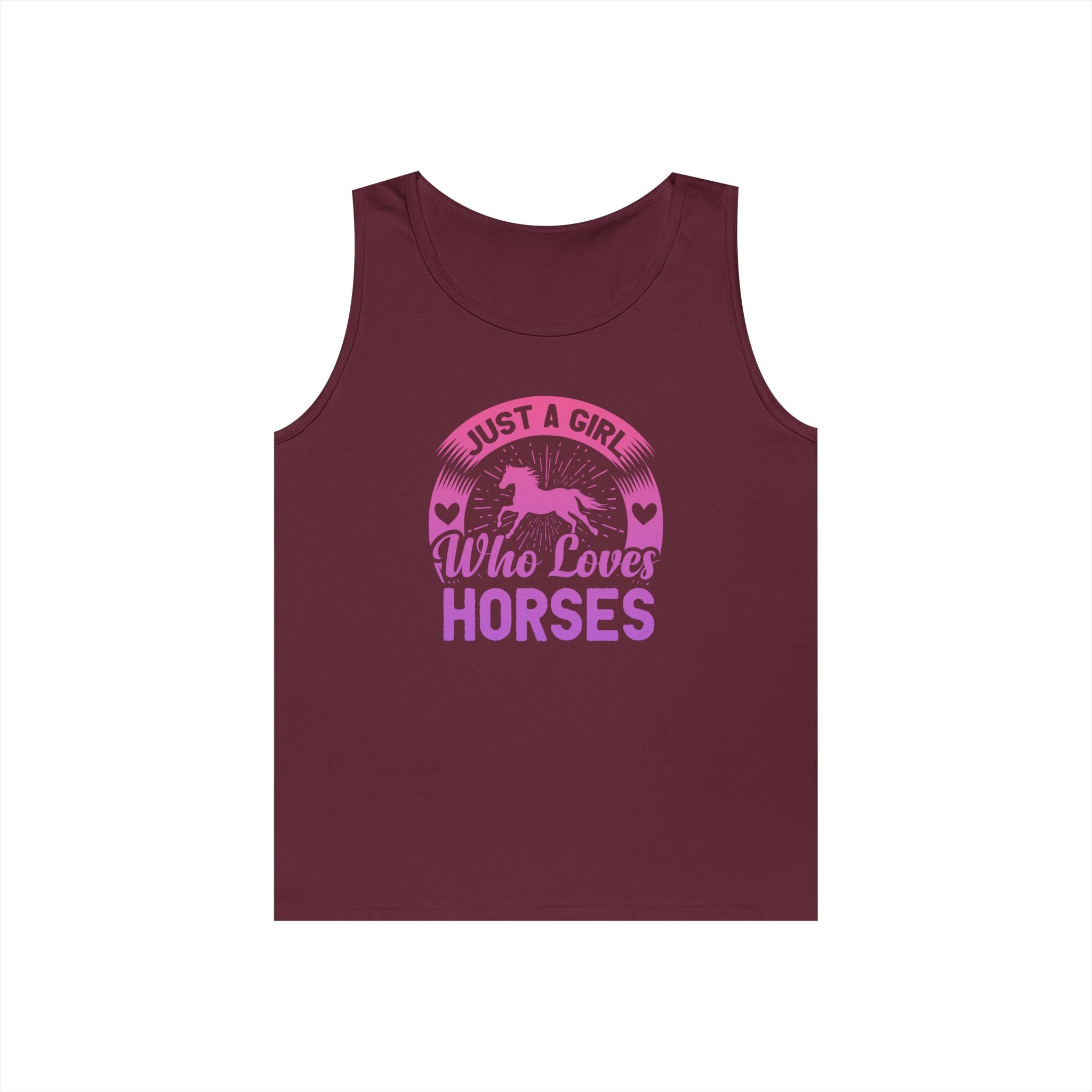 Just a Girl Who Loves Horses Heavy Cotton Tank Top