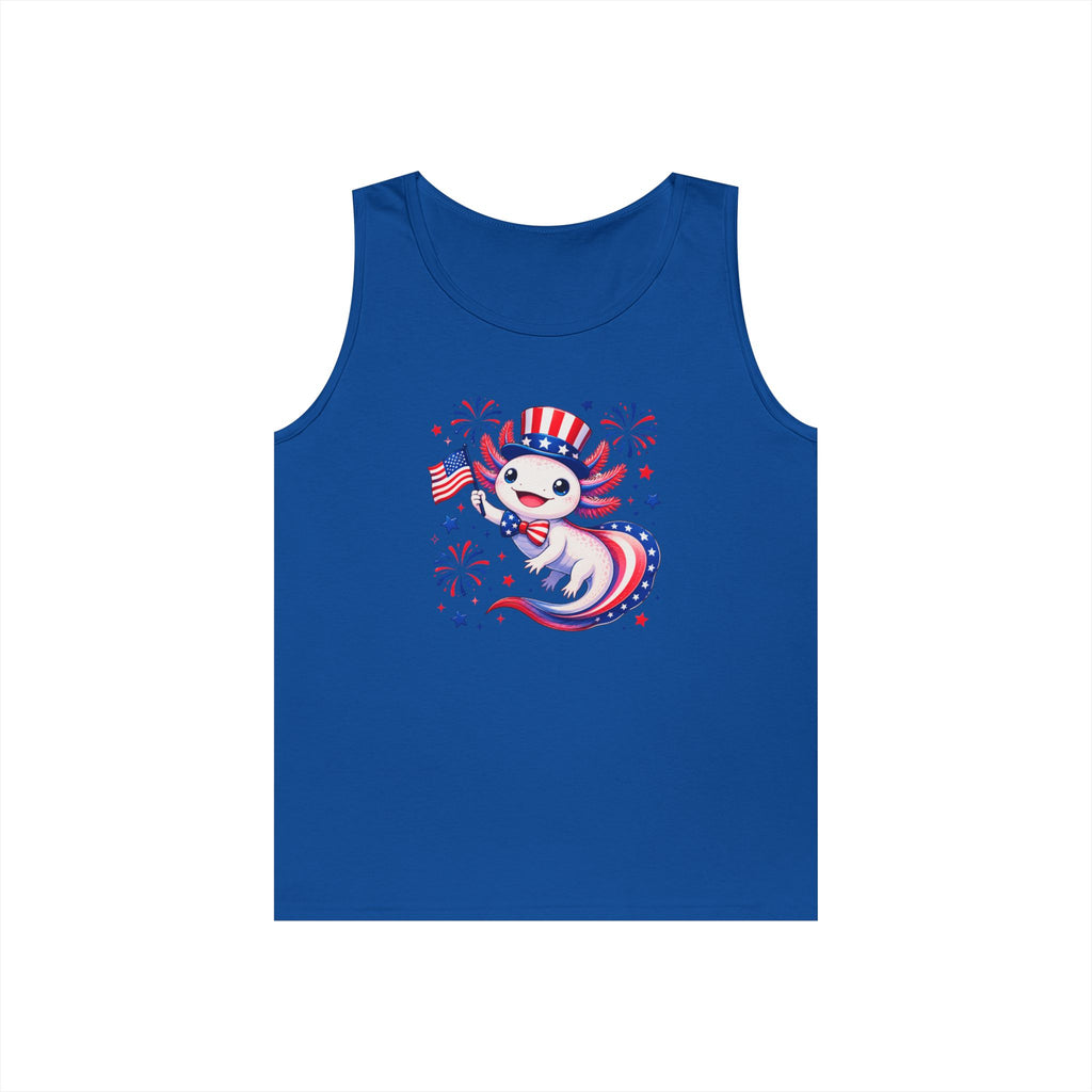 Patriotic Axolotl Heavy Cotton Tank Top