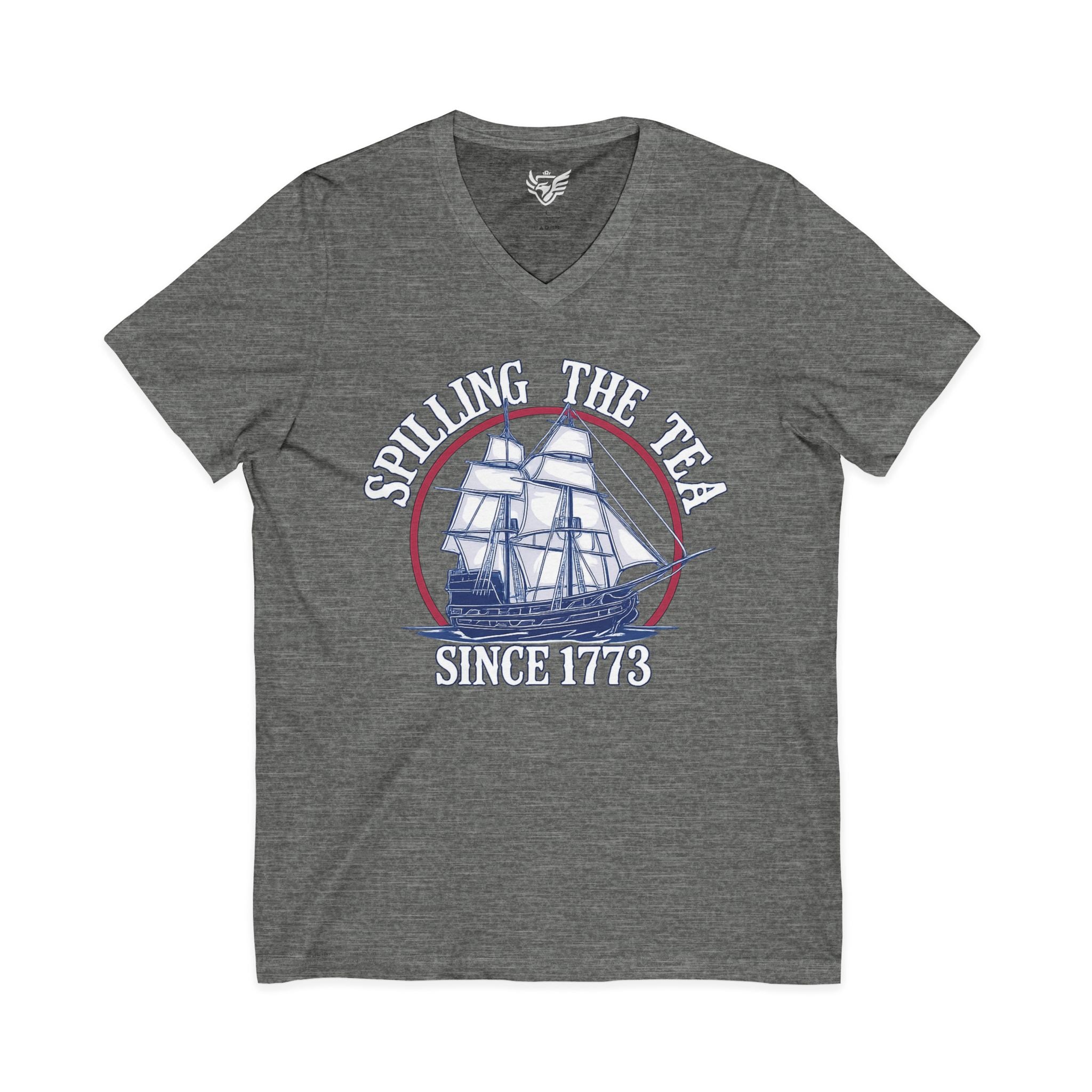 Spilling The Tea Jersey Short Sleeve V-Neck Tee