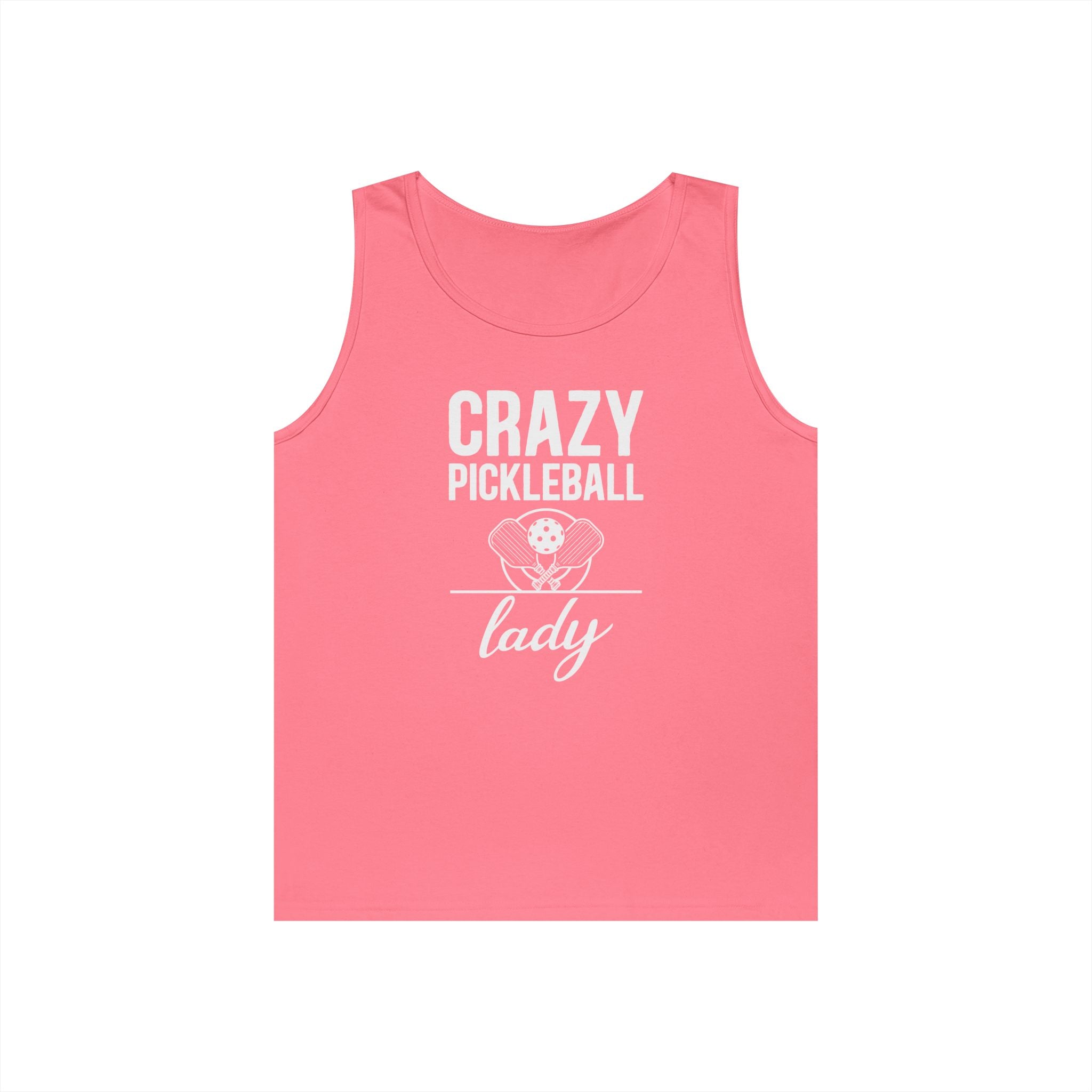 Crazy Pickleball Lady Heavy Cotton Tank Top