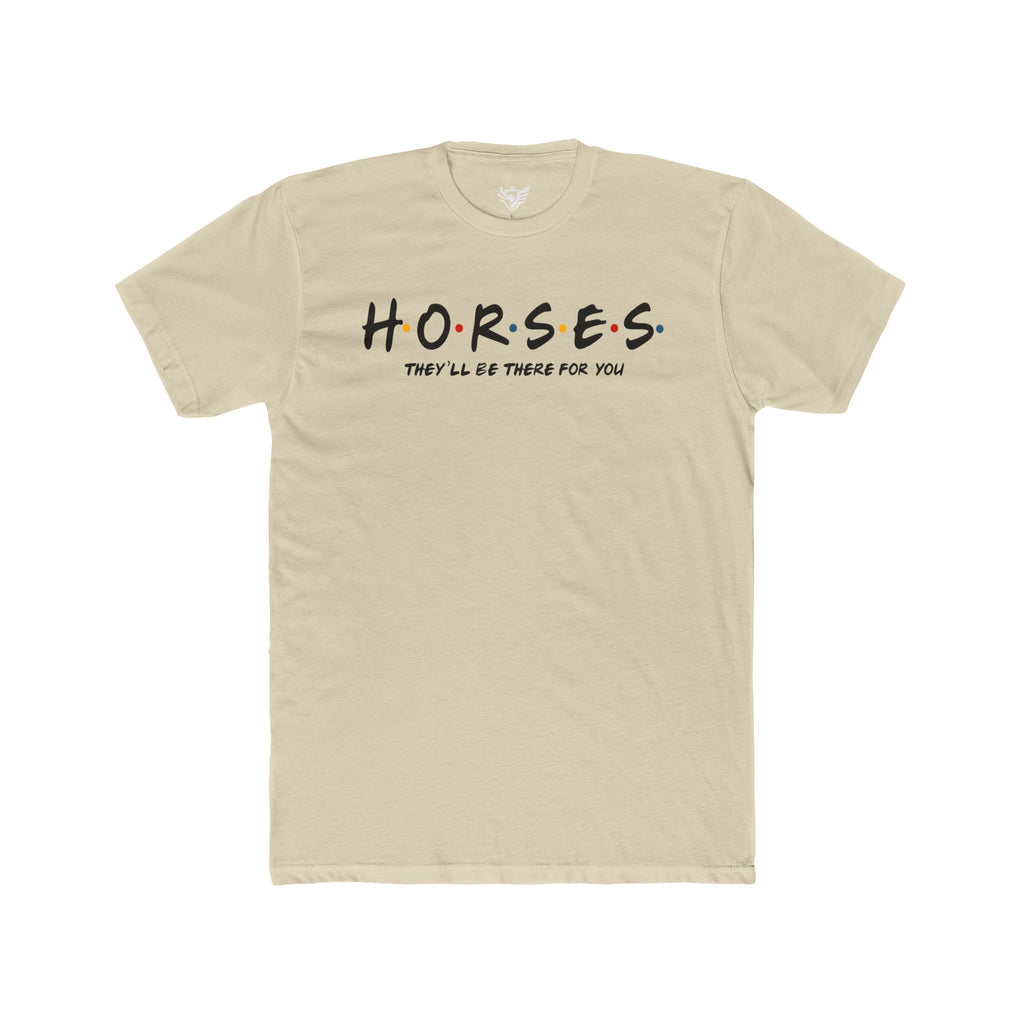 Horses, Friends Theme Cotton Crew Tee