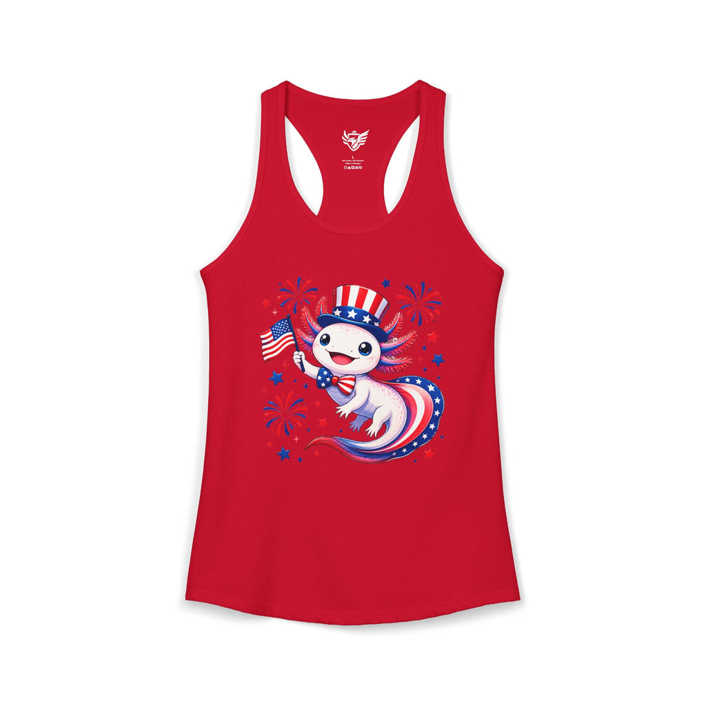 Patriotic Axolotl Ideal Racerback Tank