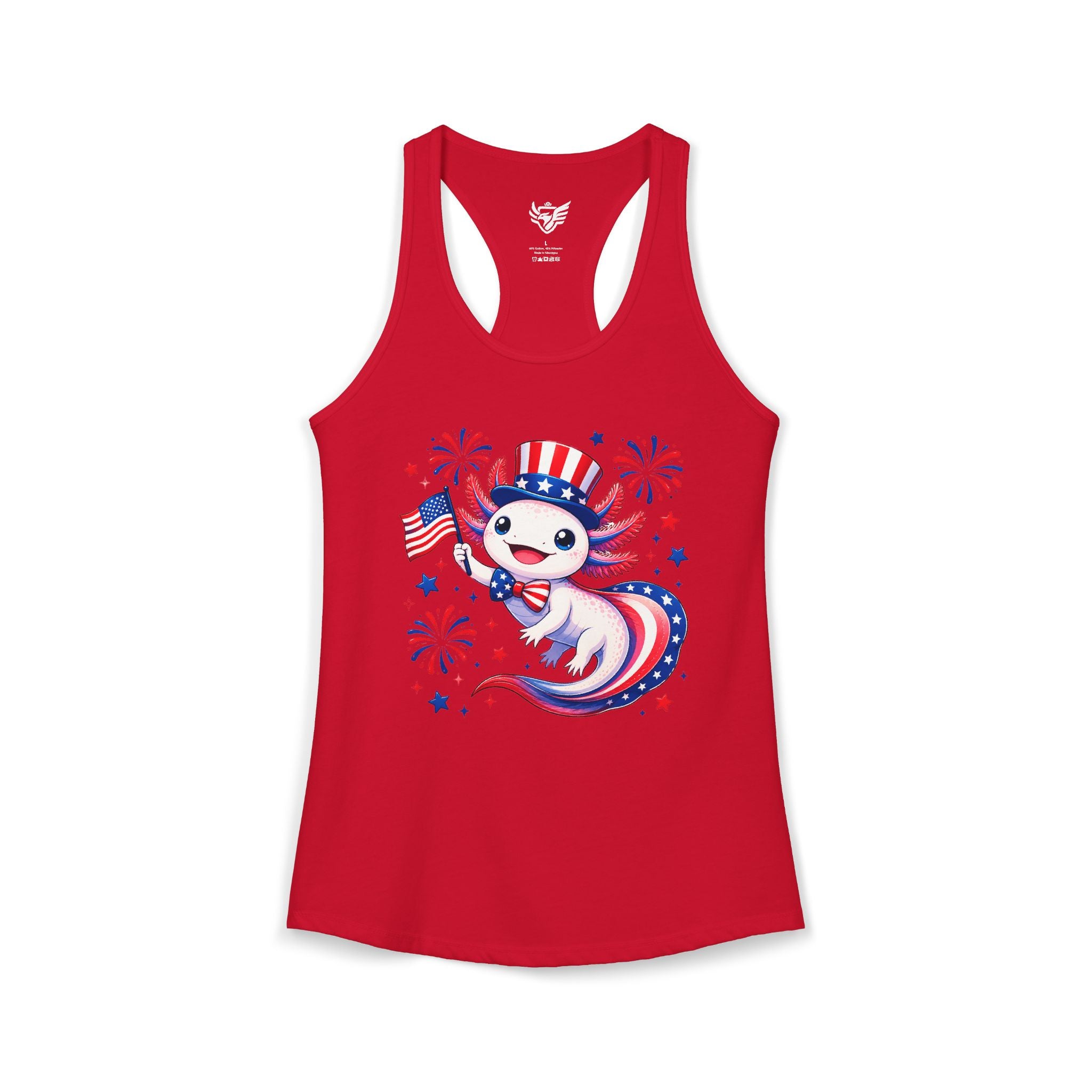 Patriotic Axolotl Ideal Racerback Tank