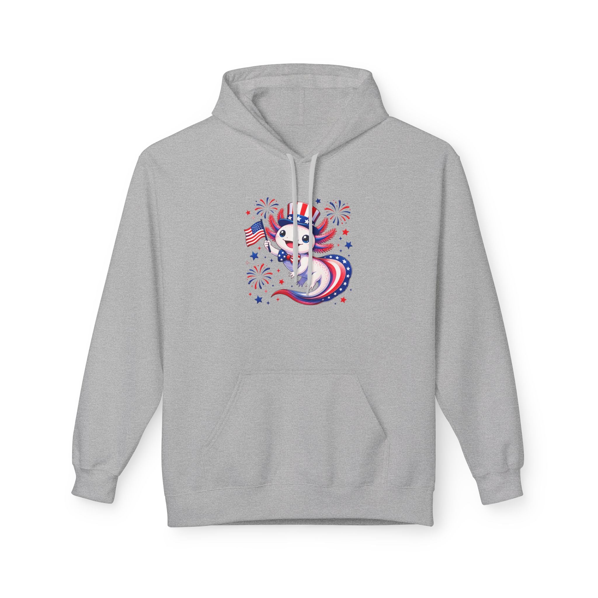 Patriotic Axolotl Midweight Softstyle Fleece Hoodie