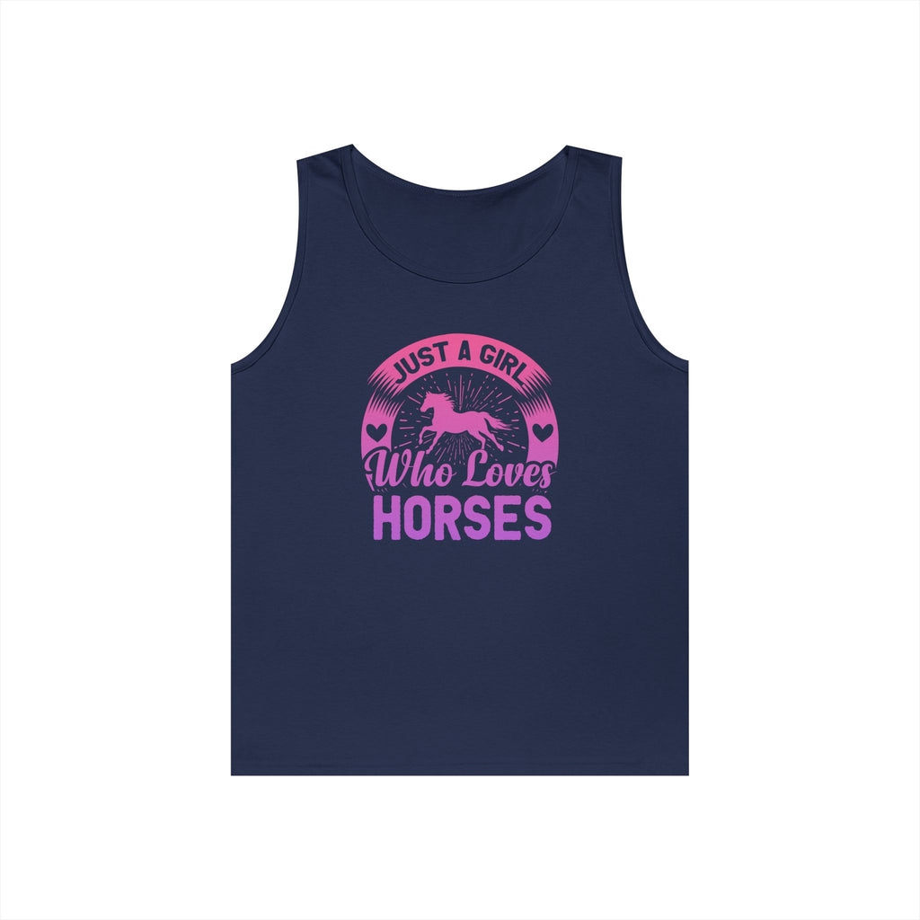 Just a Girl Who Loves Horses Heavy Cotton Tank Top